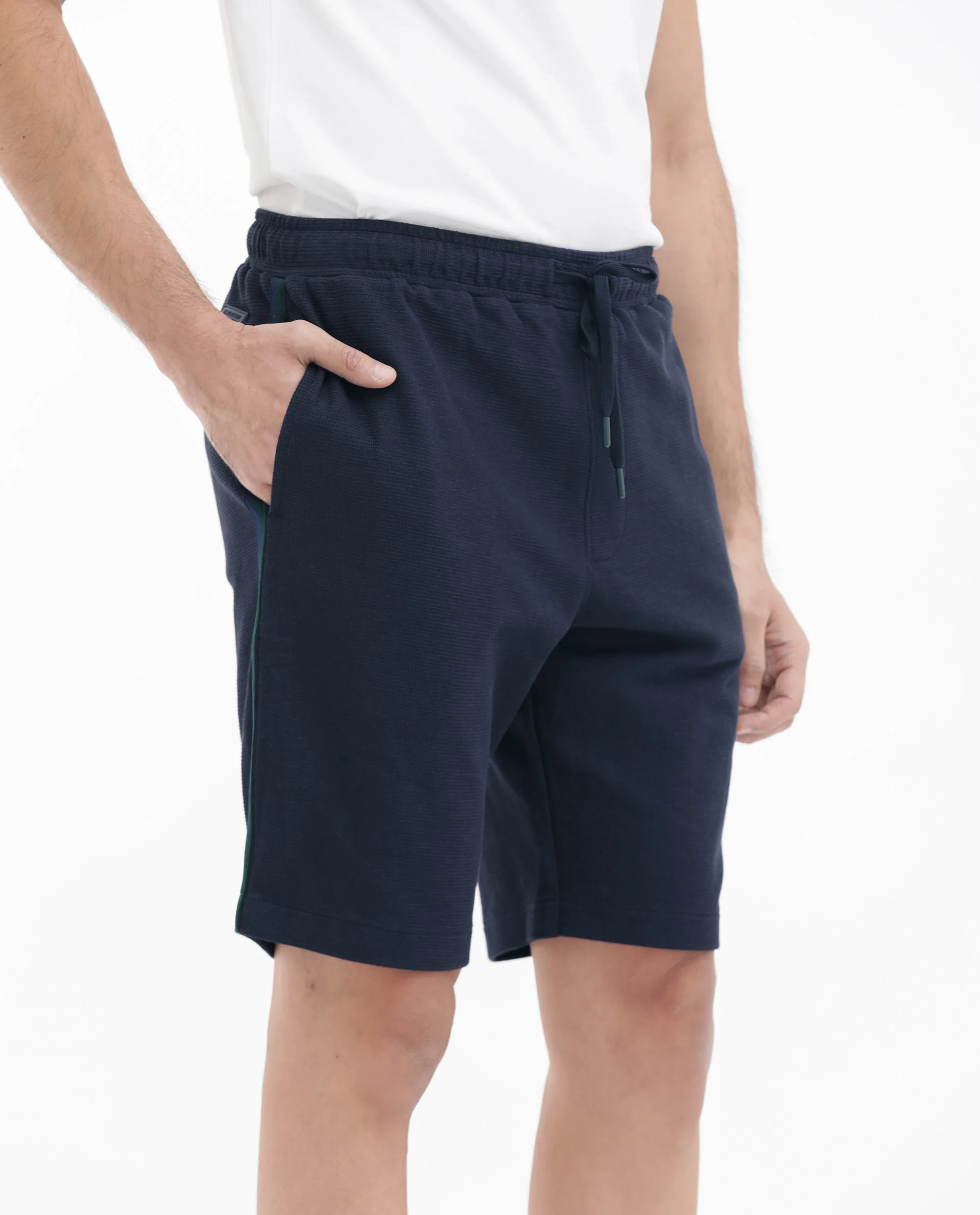 Rare Rabbit Men's Ambet Dusky Navy Cotton Blend Plain Relaxed Fit Shorts - Image 8