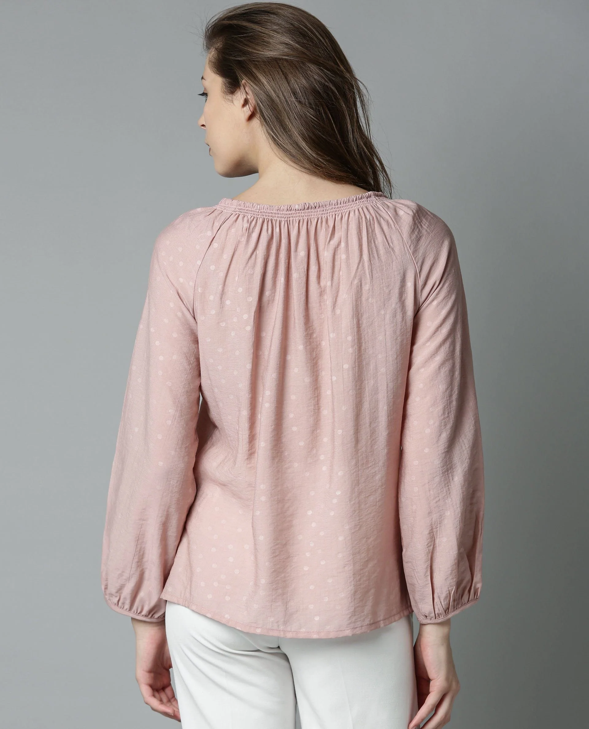Rareism Women Amour Pink Top Full Sleeves Solid - Image 3