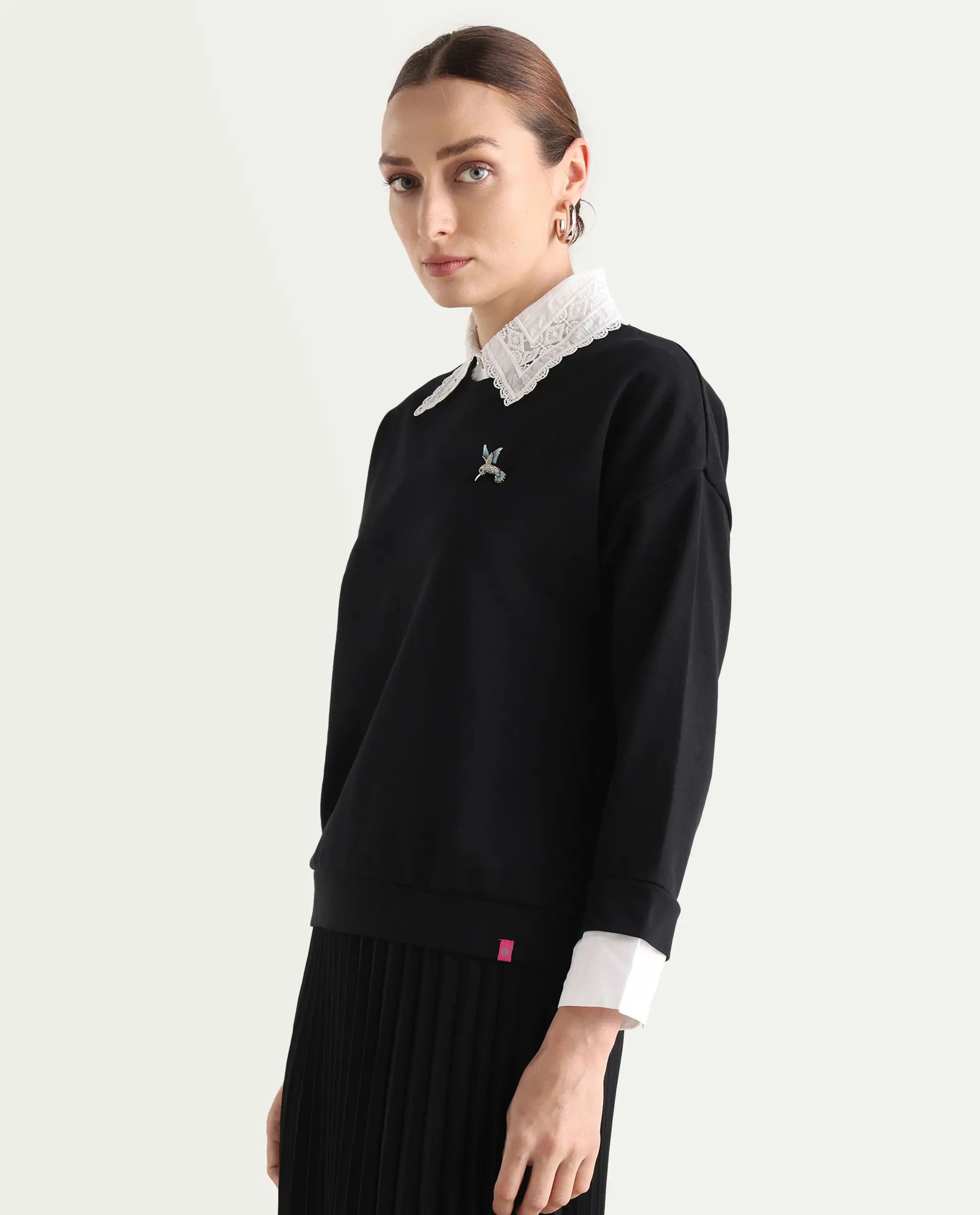 Rareism Women Amour Black Solid Full Sleeves Top - Image 6
