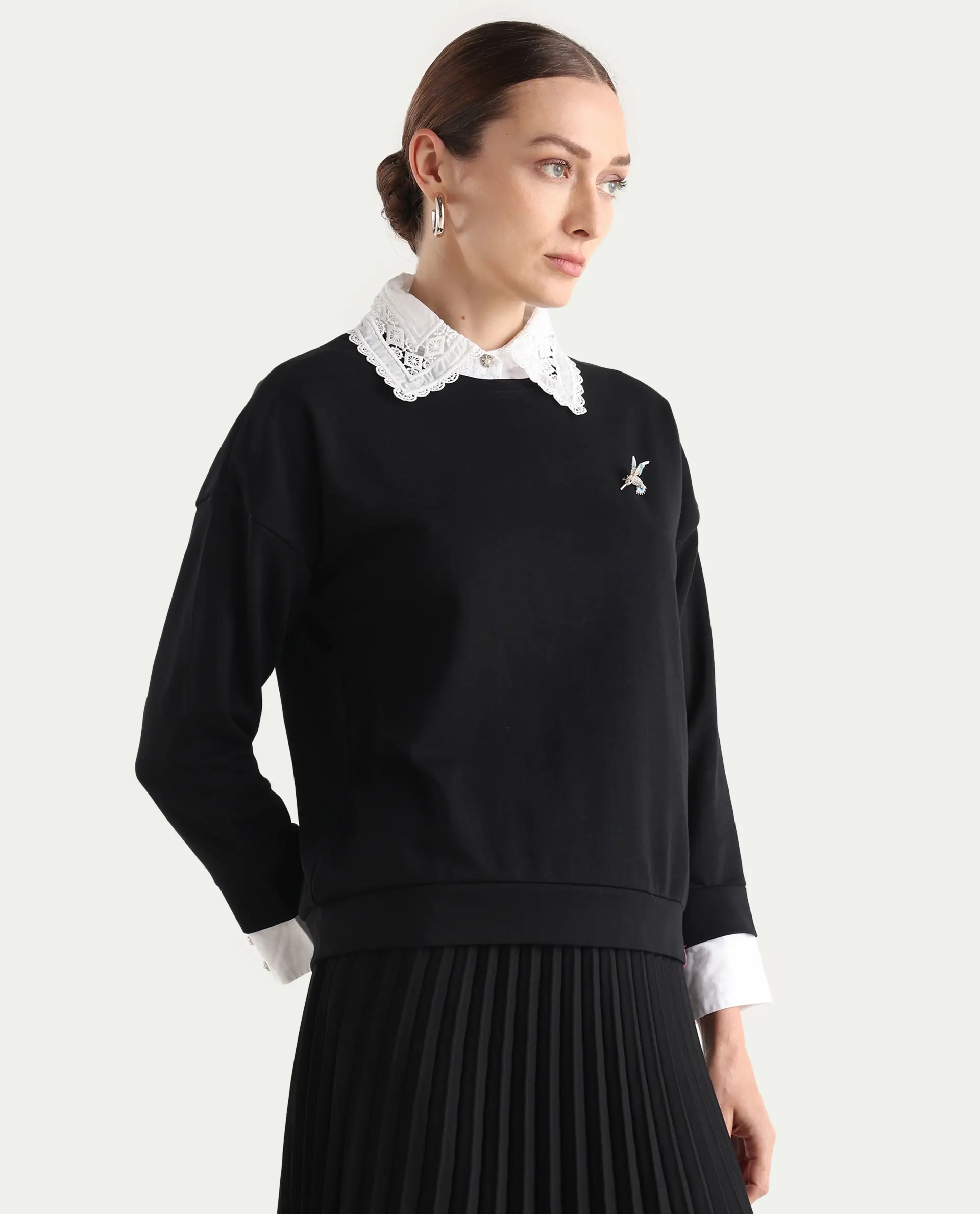 Rareism Women Amour Black Solid Full Sleeves Top - Image 7