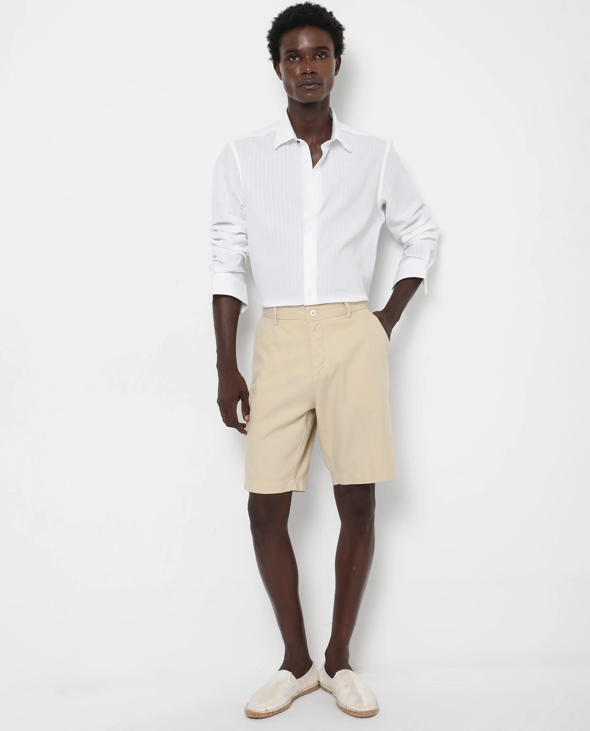Rare Rabbit Men's Anemo White Cotton Striped Print Regular Fit Full Sleeve Collared Shirt - Image 3