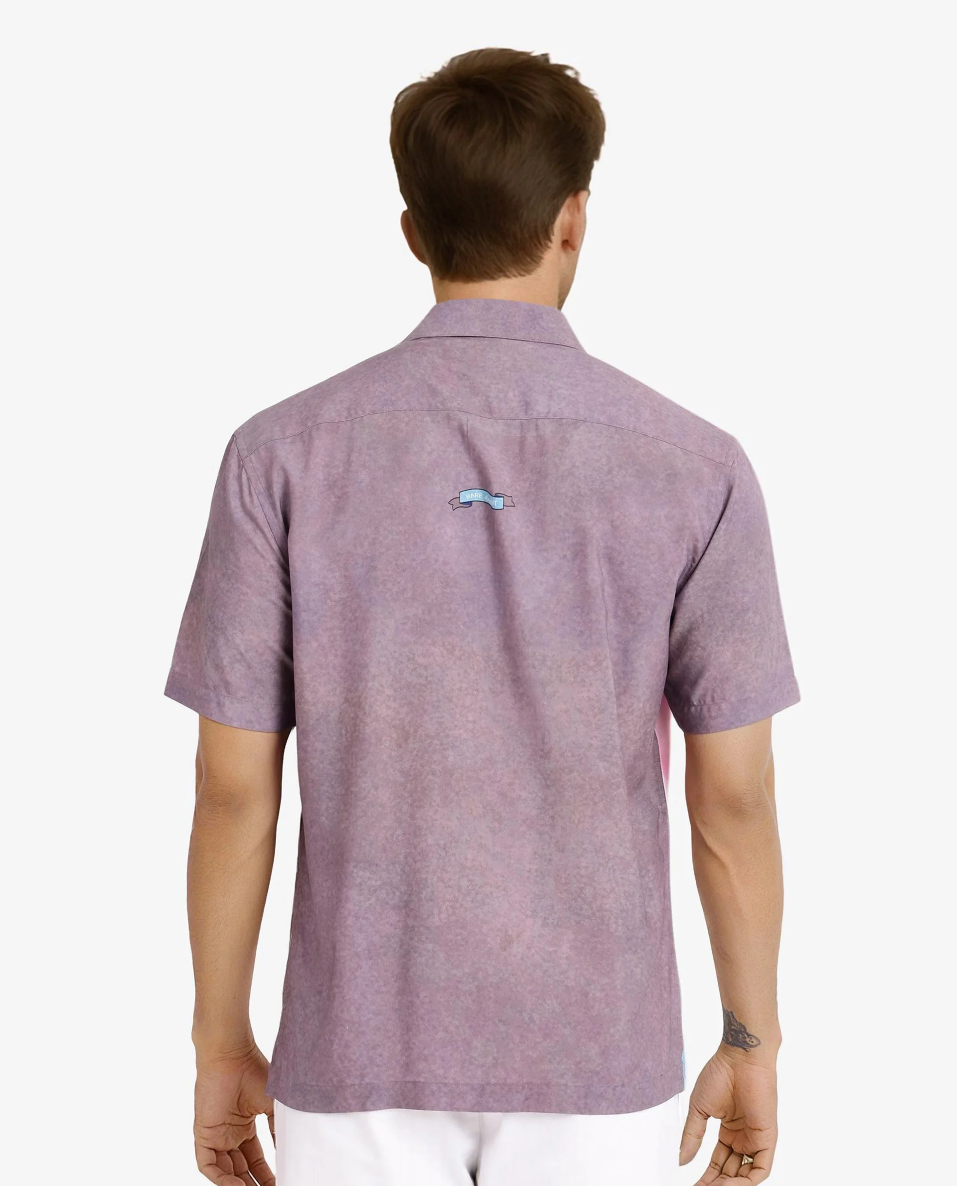 Rare Rabbit Men's Ankaa Grey Viscose Abstract Print Boxy Fit Half Sleeve Collared Shirt - Image 5