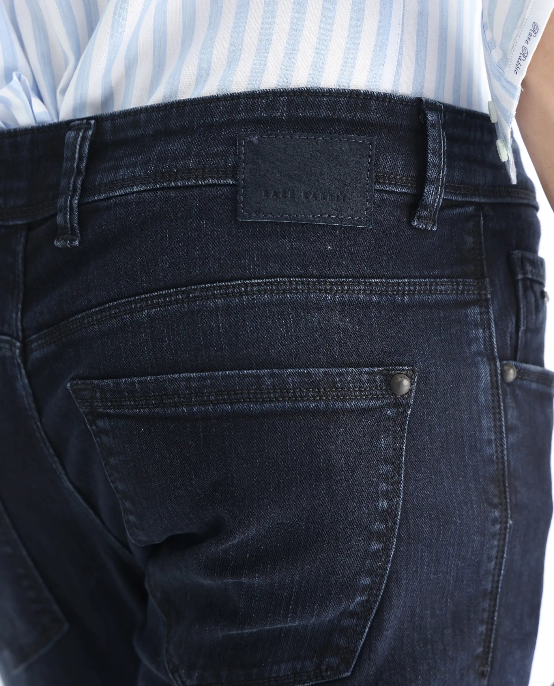 Rare Rabbit Men's Anket Blue Cotton Plain Hawk Slim Fit Jeans - Image 8