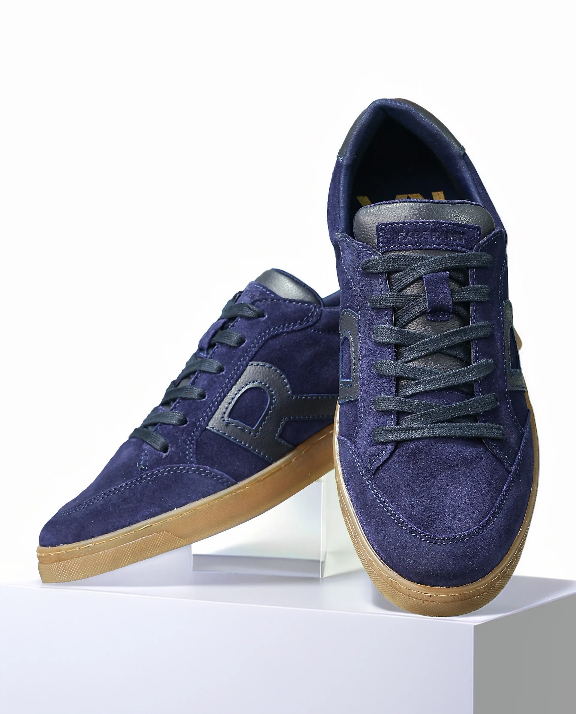 Rare Rabbit Men's Antares Blue Low-Top Lace Up Premium Suede With Genuine Leather Sneaker - Image 2