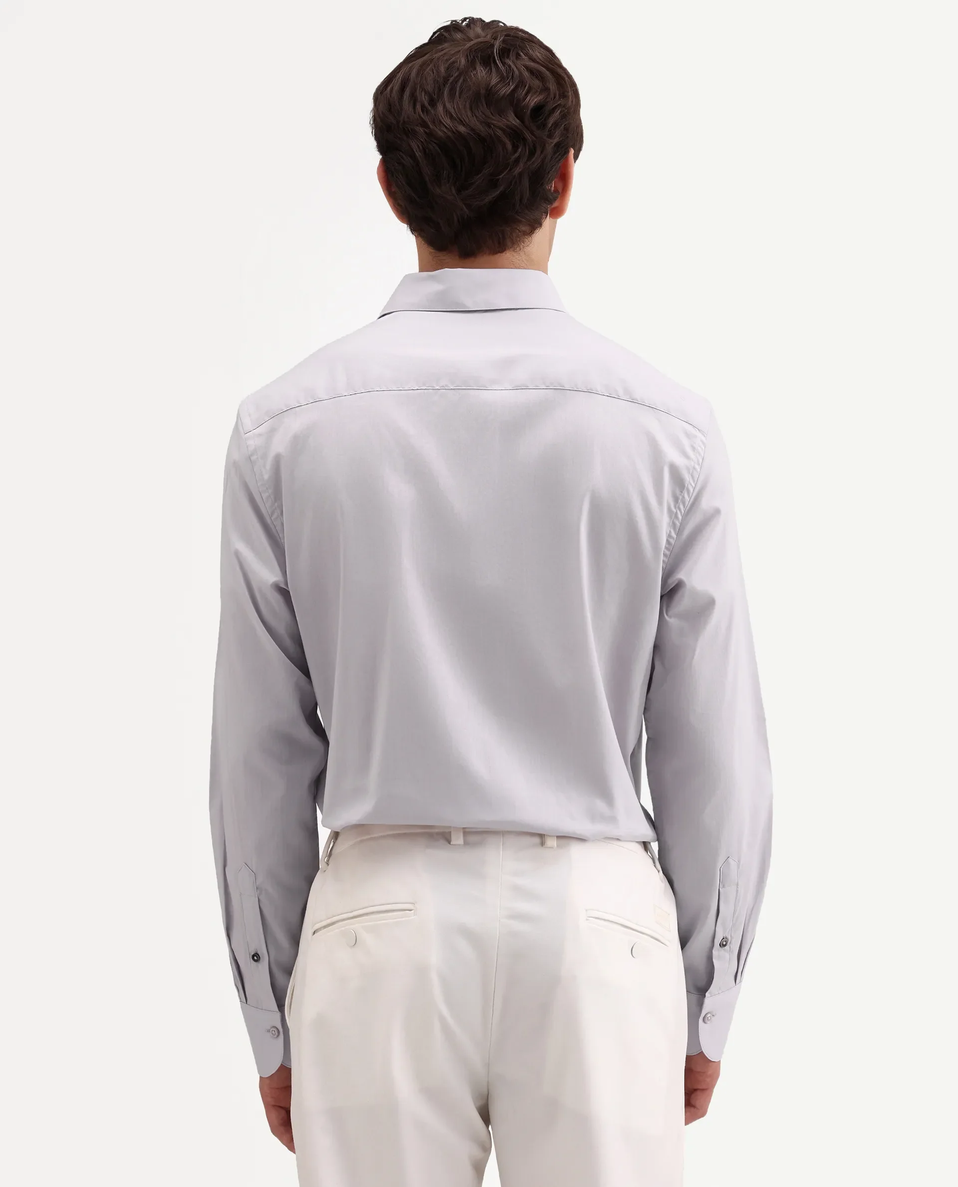Rare Rabbit Men's Antec Pink Cotton Blend Fabric Full Sleeve Regular Fit Plain Shirt - Image 8