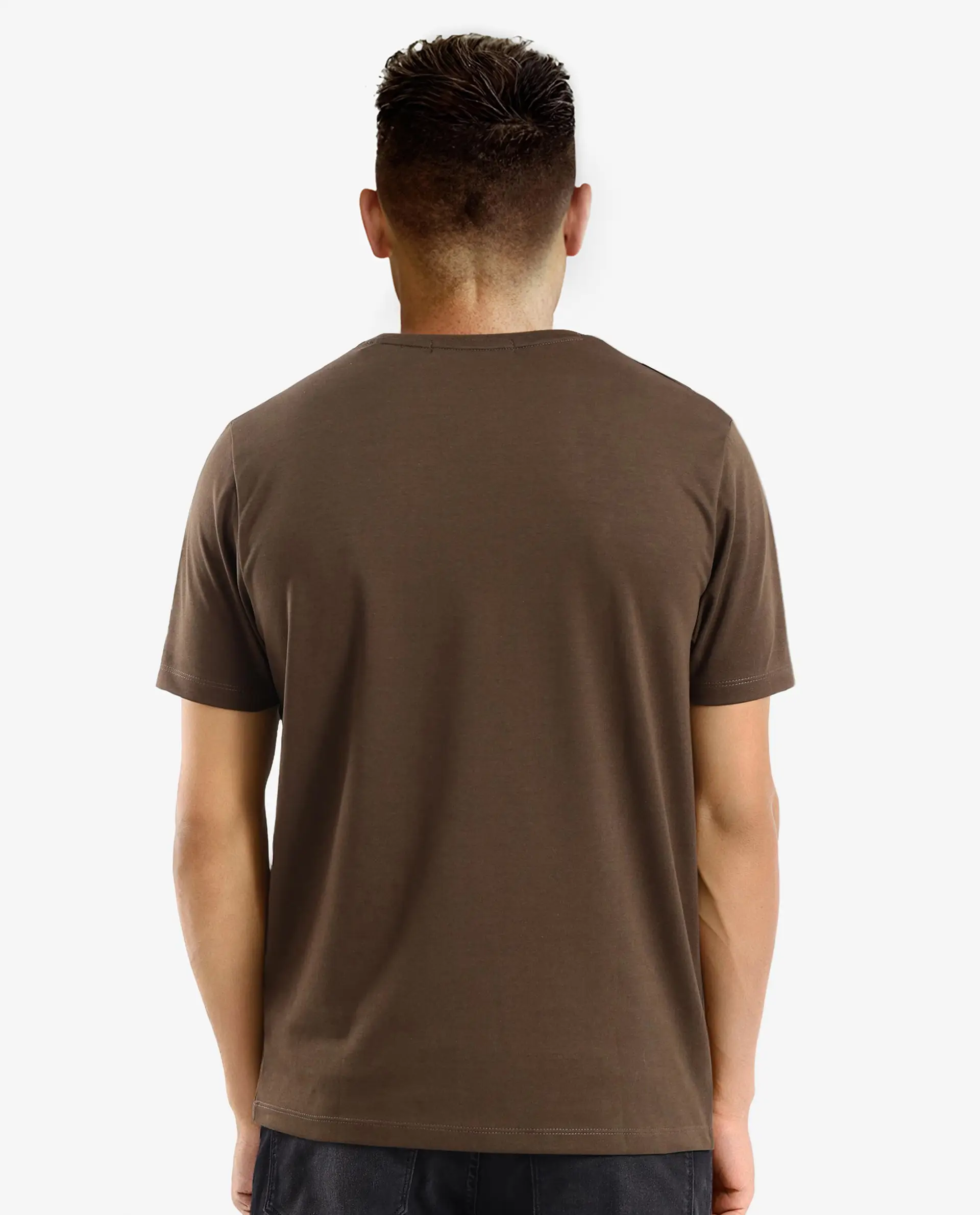Rare Rabbit Men's Antu Olive Cotton Blend Graphic Print Regular Fit Half Sleeve Crew Neck T-Shirt - Image 4