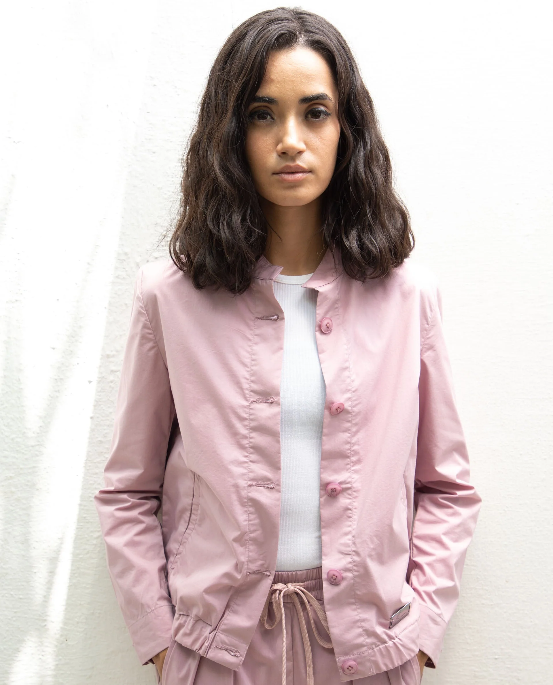 Rareism Women's Aomori Pink Polyester Blend Mandarin Collar Plain Regular Fit Jacket - Image 2