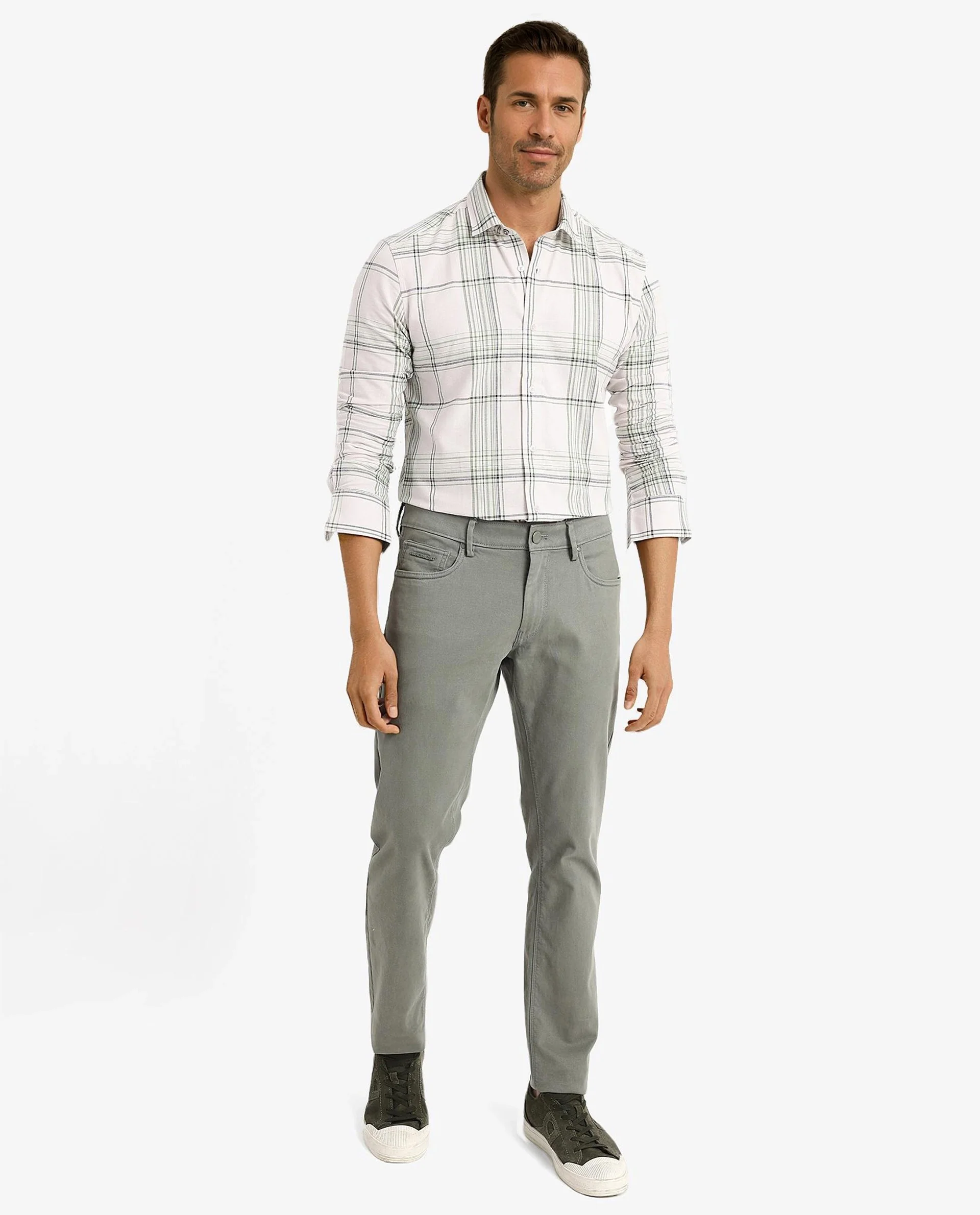 Rare Rabbit Men's Apel Light Pink Cotton Checked Print Regular Fit Full Sleeve Collared Shirt - Image 2