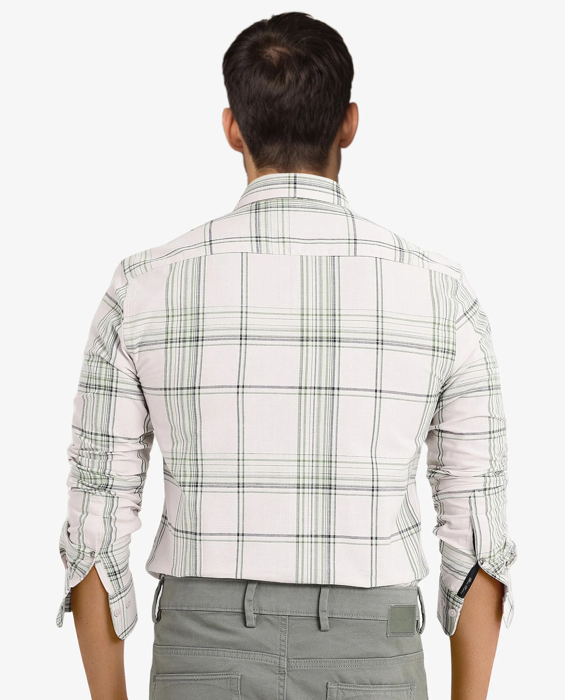 Rare Rabbit Men's Apel Light Pink Cotton Checked Print Regular Fit Full Sleeve Collared Shirt - Image 4
