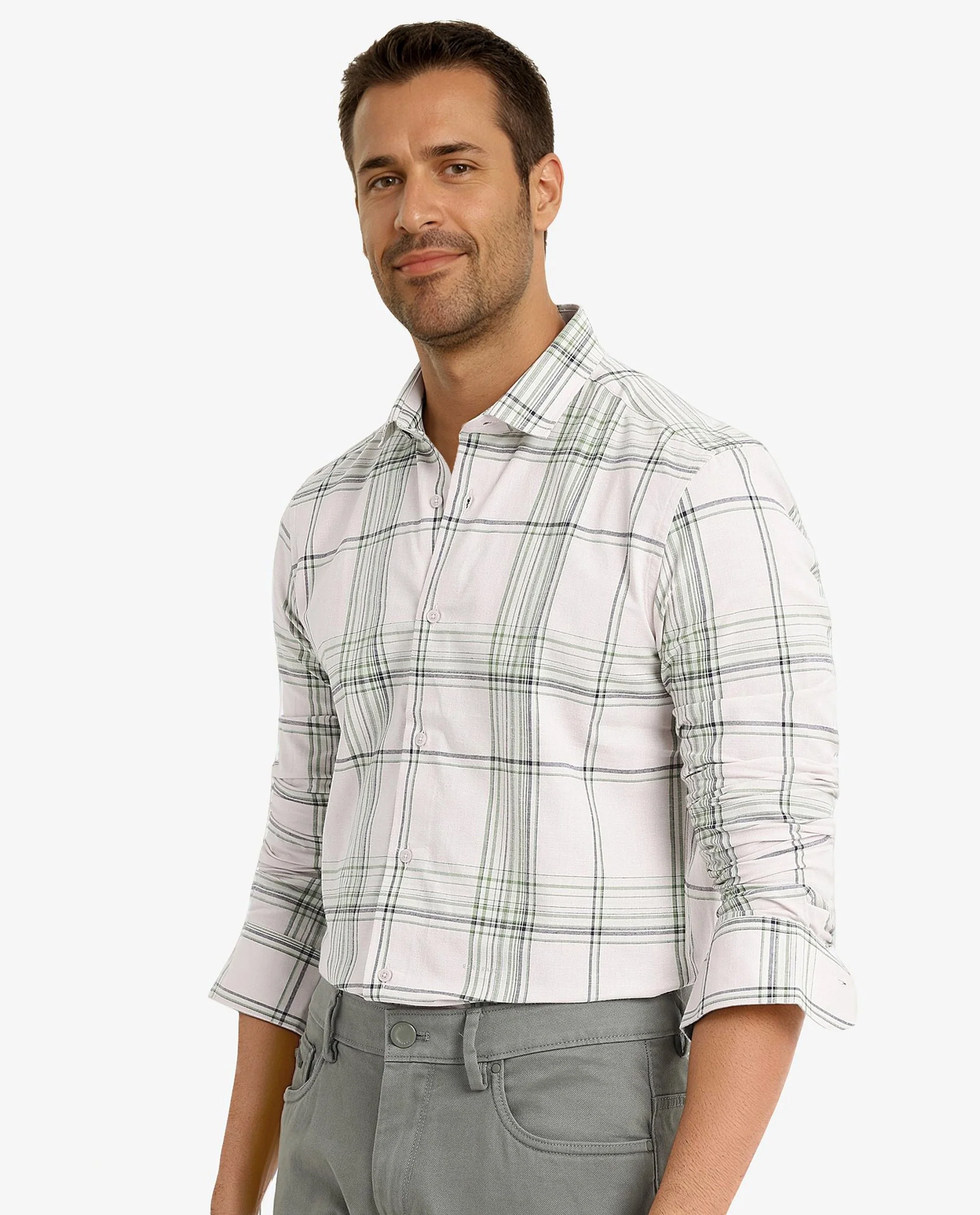 Rare Rabbit Men's Apel Light Pink Cotton Checked Print Regular Fit Full Sleeve Collared Shirt - Image 5