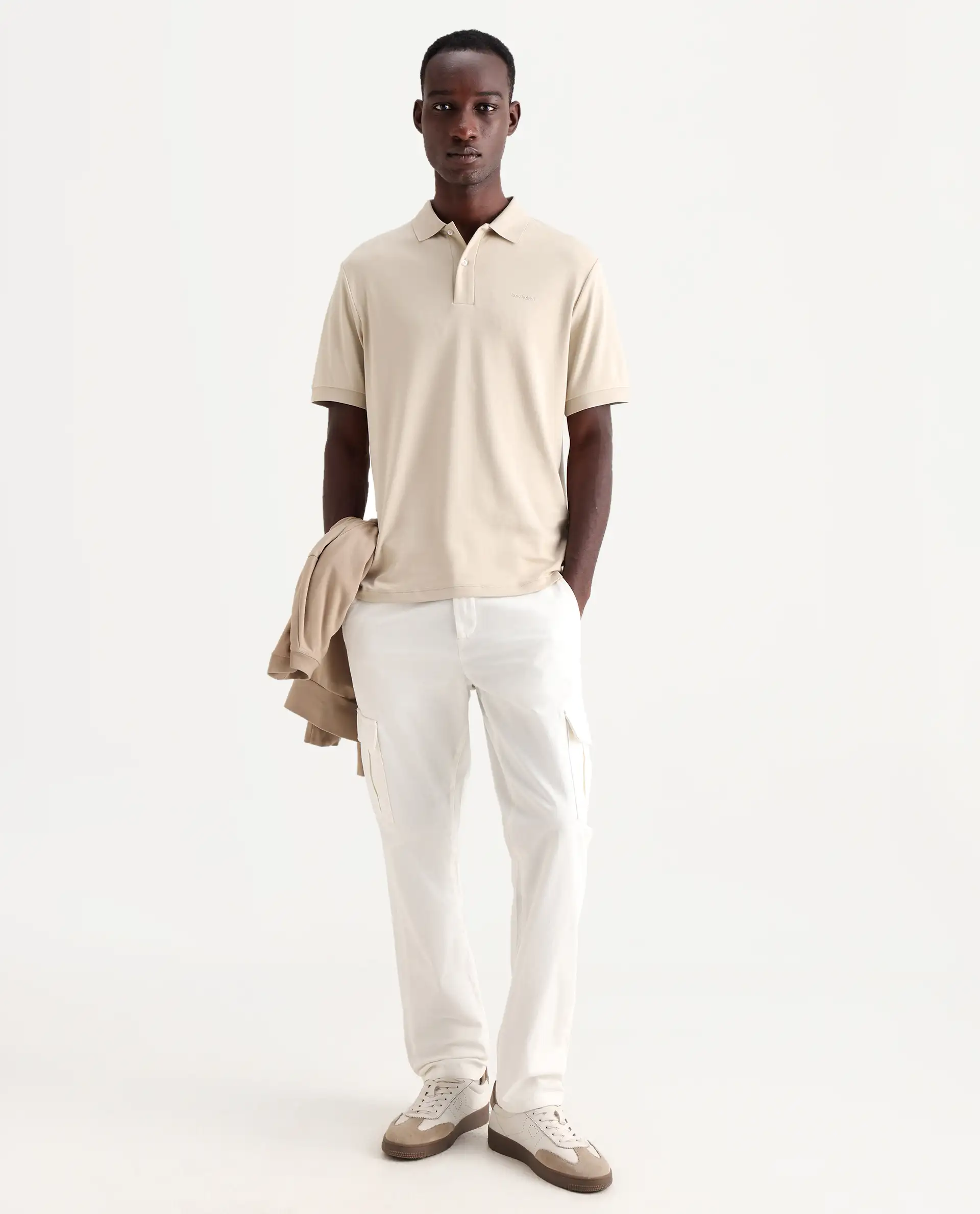 Rare Rabbit Men's Apex Light White Linen Plain Regular Fit Trouser