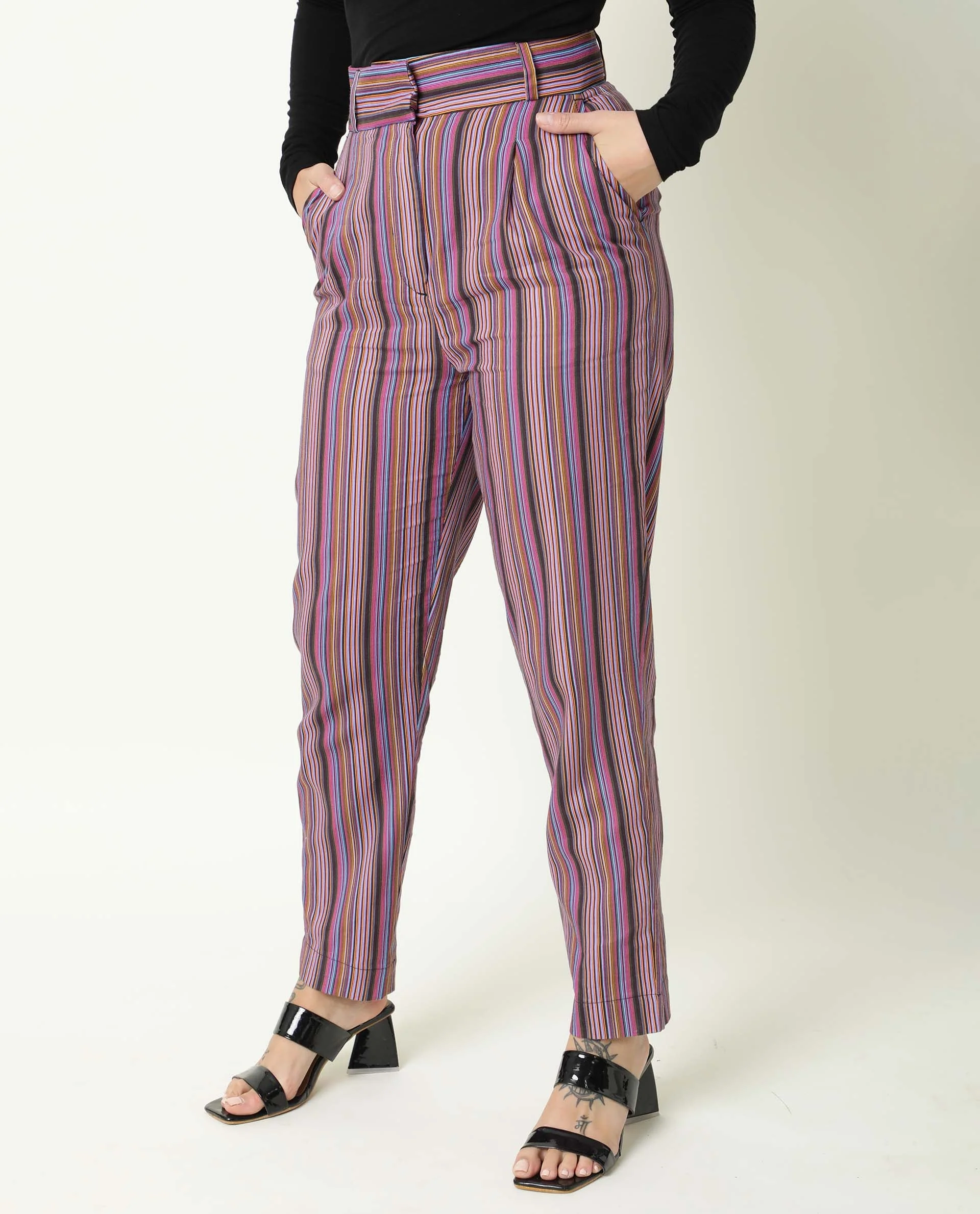 Rareism Women's Apple Multi Cotton Regular Fit Trouser - Image 4