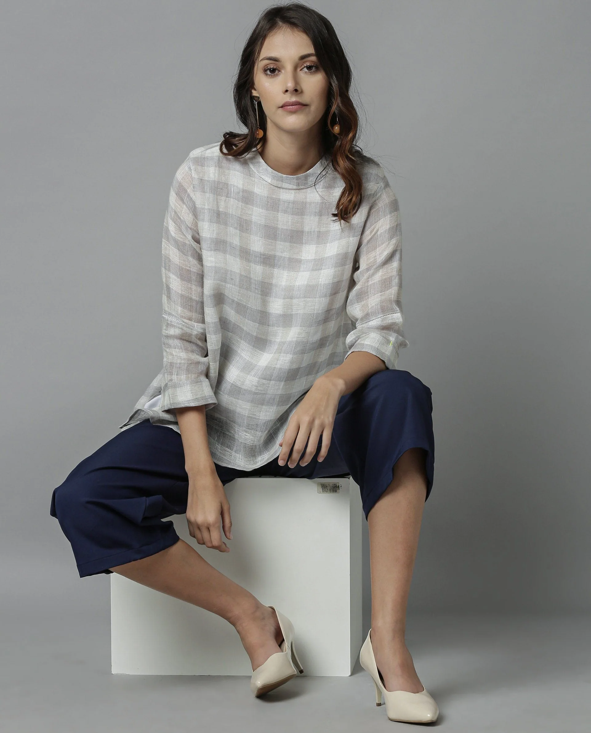 Rareism Women April Grey Top Full Sleeves - Image 2