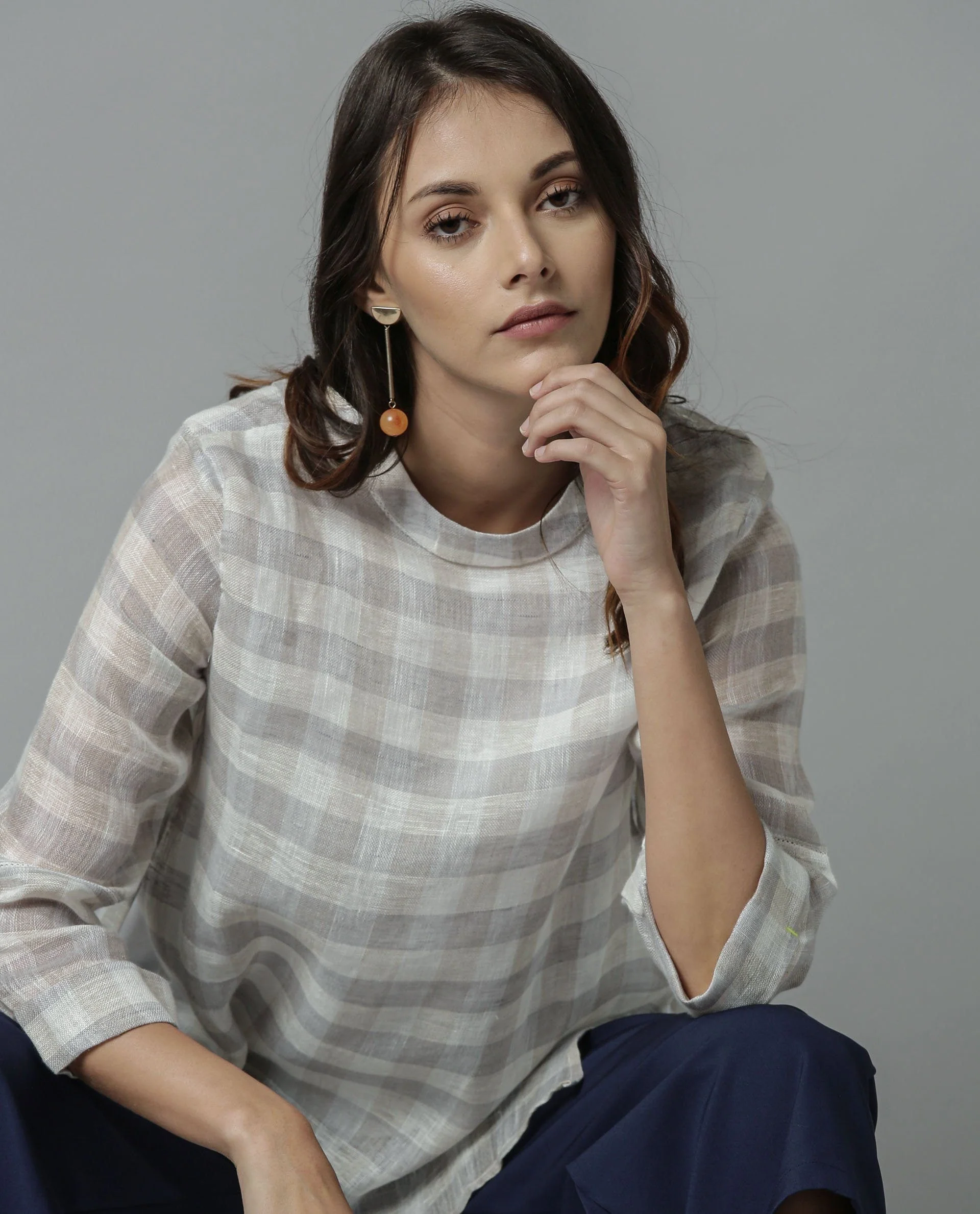 Rareism Women April Grey Top Full Sleeves - Image 3