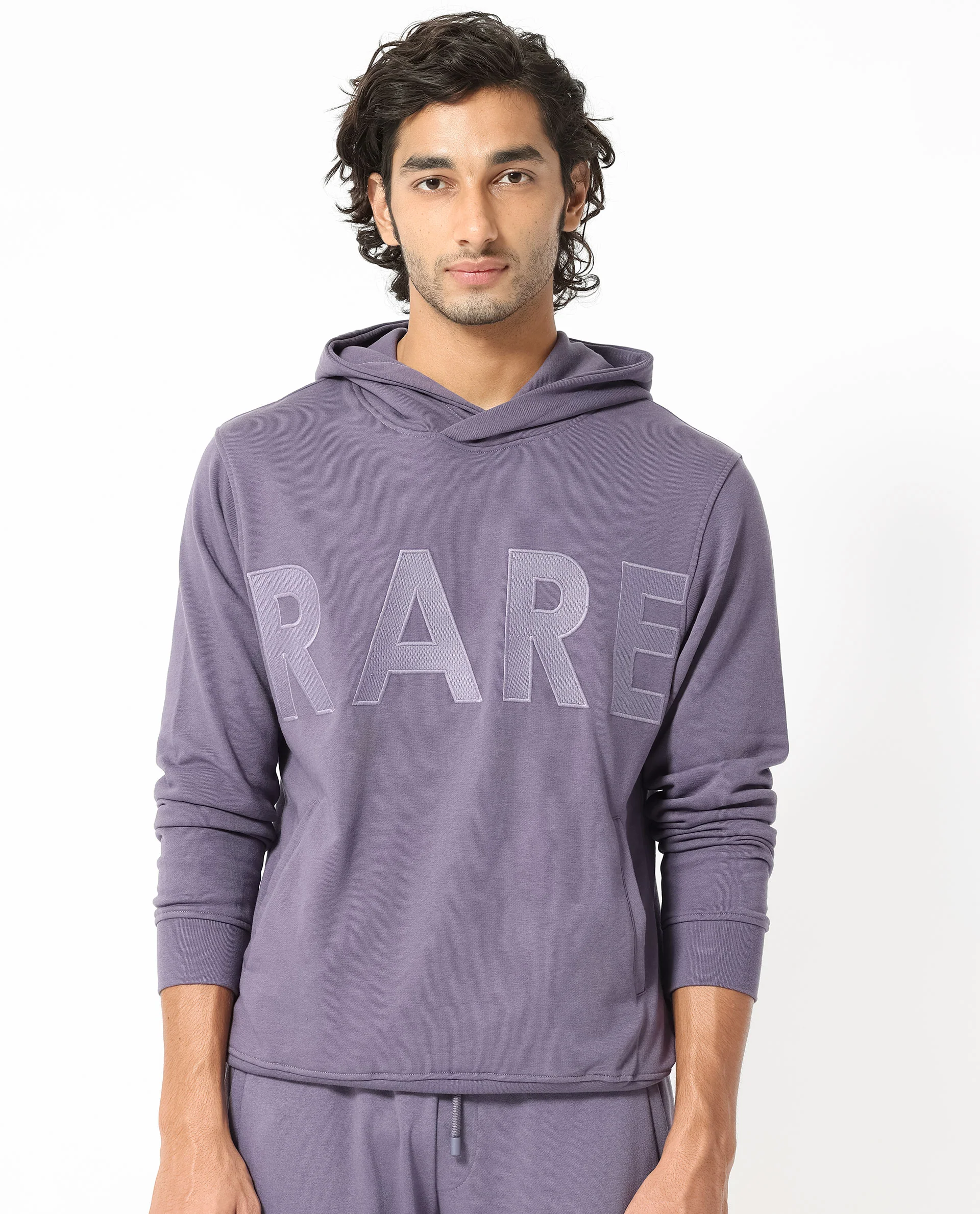 Rare Rabbit Men's April Purple Cotton Embroidered Regular Fit Full Sleeve Crew Neck Sweatshirt - Image 6