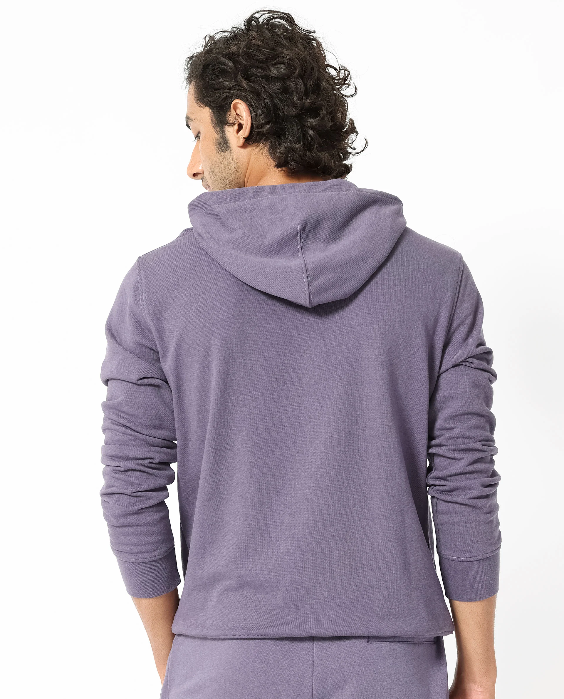 Rare Rabbit Men's April Purple Cotton Embroidered Regular Fit Full Sleeve Crew Neck Sweatshirt - Image 7