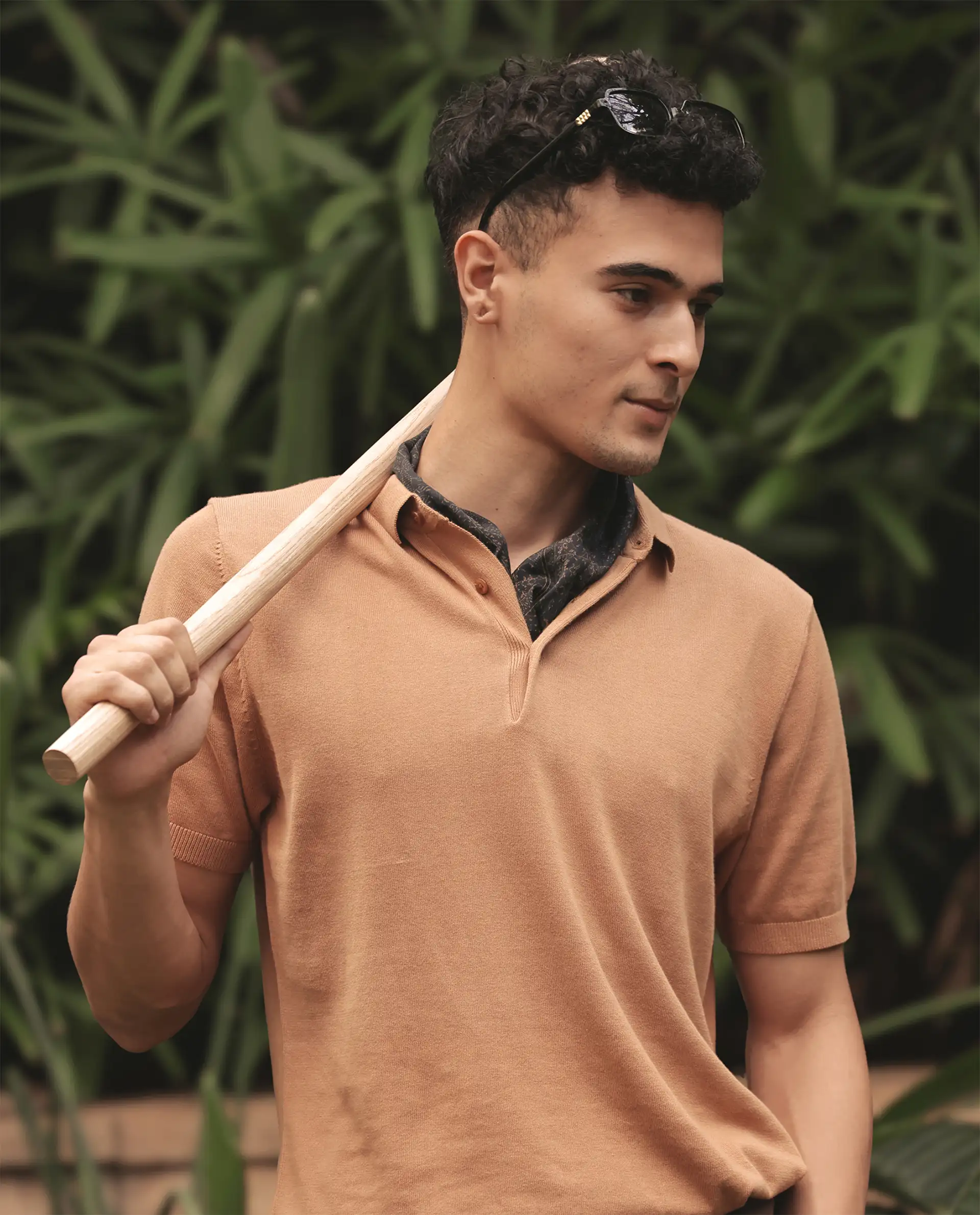 Rare Rabbit Men's Arc Dusky Orange Cotton Fabric Half Sleeve Spread Collar Regular Plain Polo - Image 3