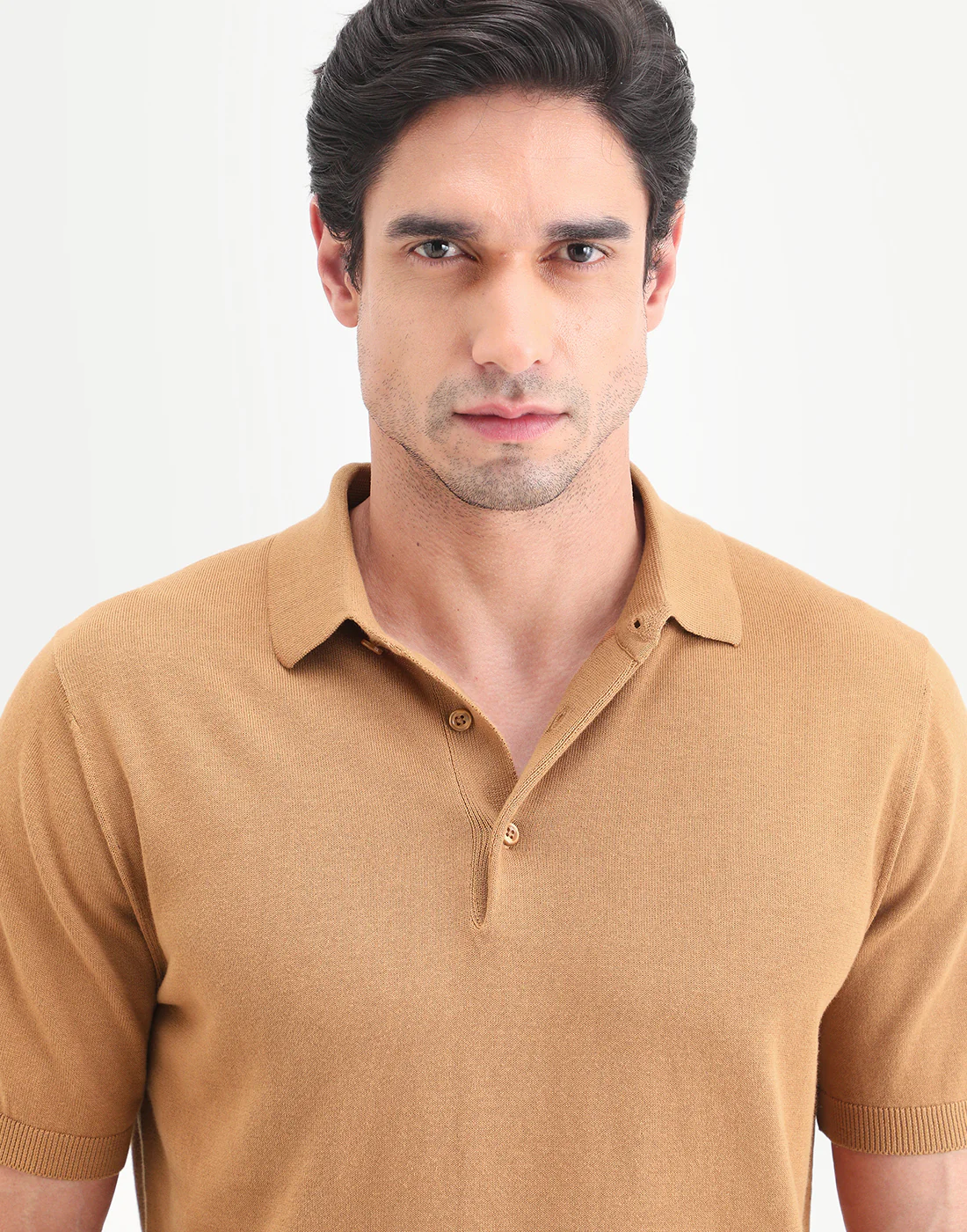 Rare Rabbit Men's Arc Dusky Orange Cotton Fabric Half Sleeve Spread Collar Regular Plain Polo - Image 8