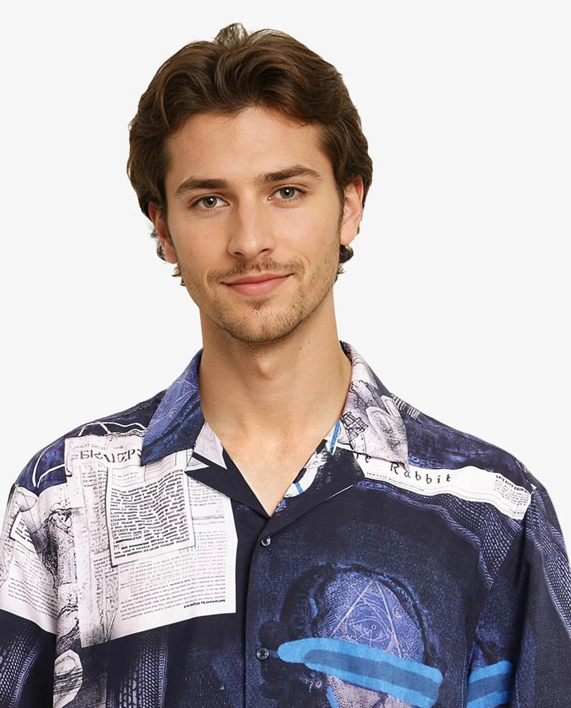 Rare Rabbit Men's Arc Black Viscose Abstract Print Boxy Fit Half Sleeve Cuban Collar Shirt - Image 7