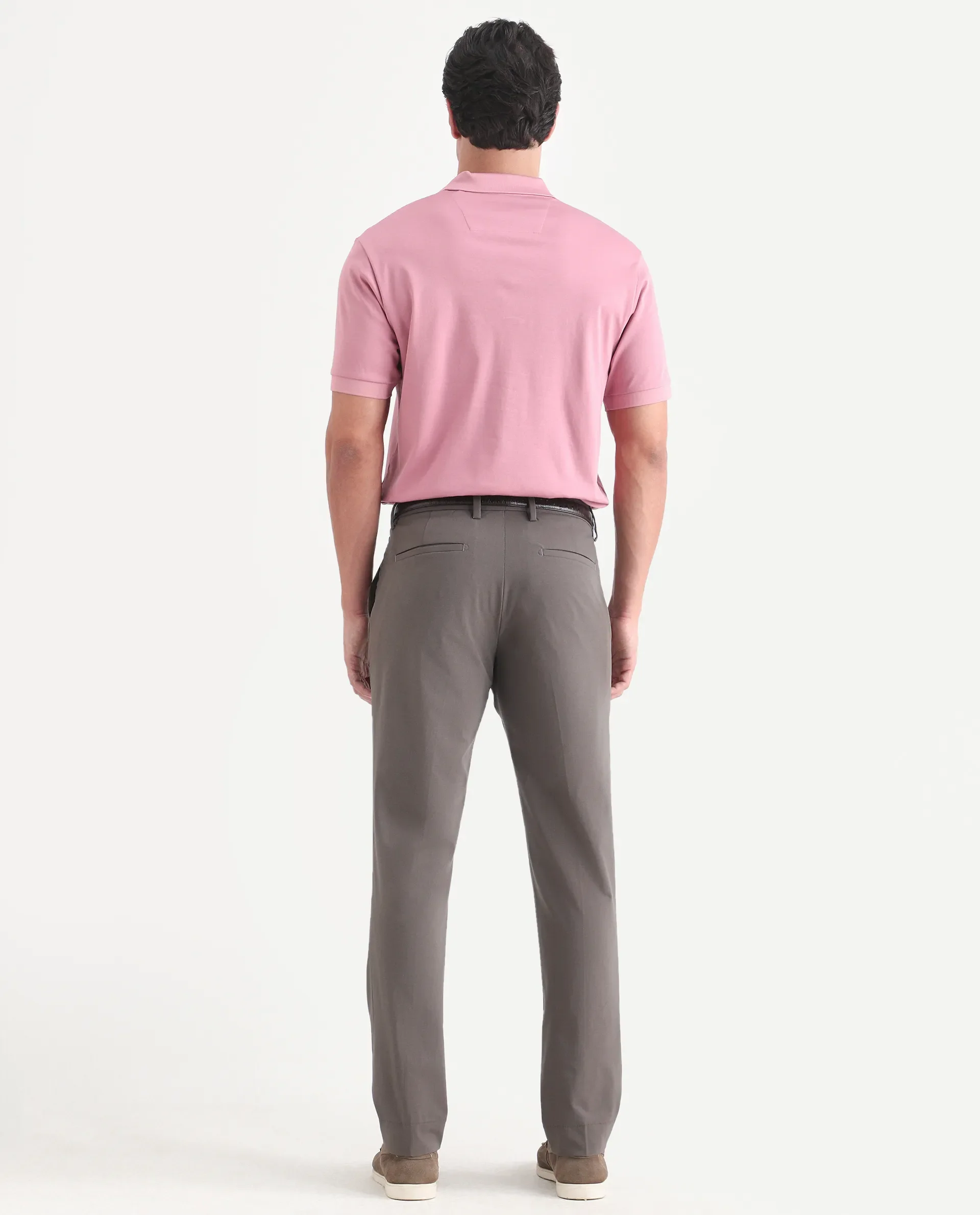 Rare Rabbit Men's Arcade-Lite Light Brown Polyester Blend Fabric Regular Fit Plain Trouser - Image 7