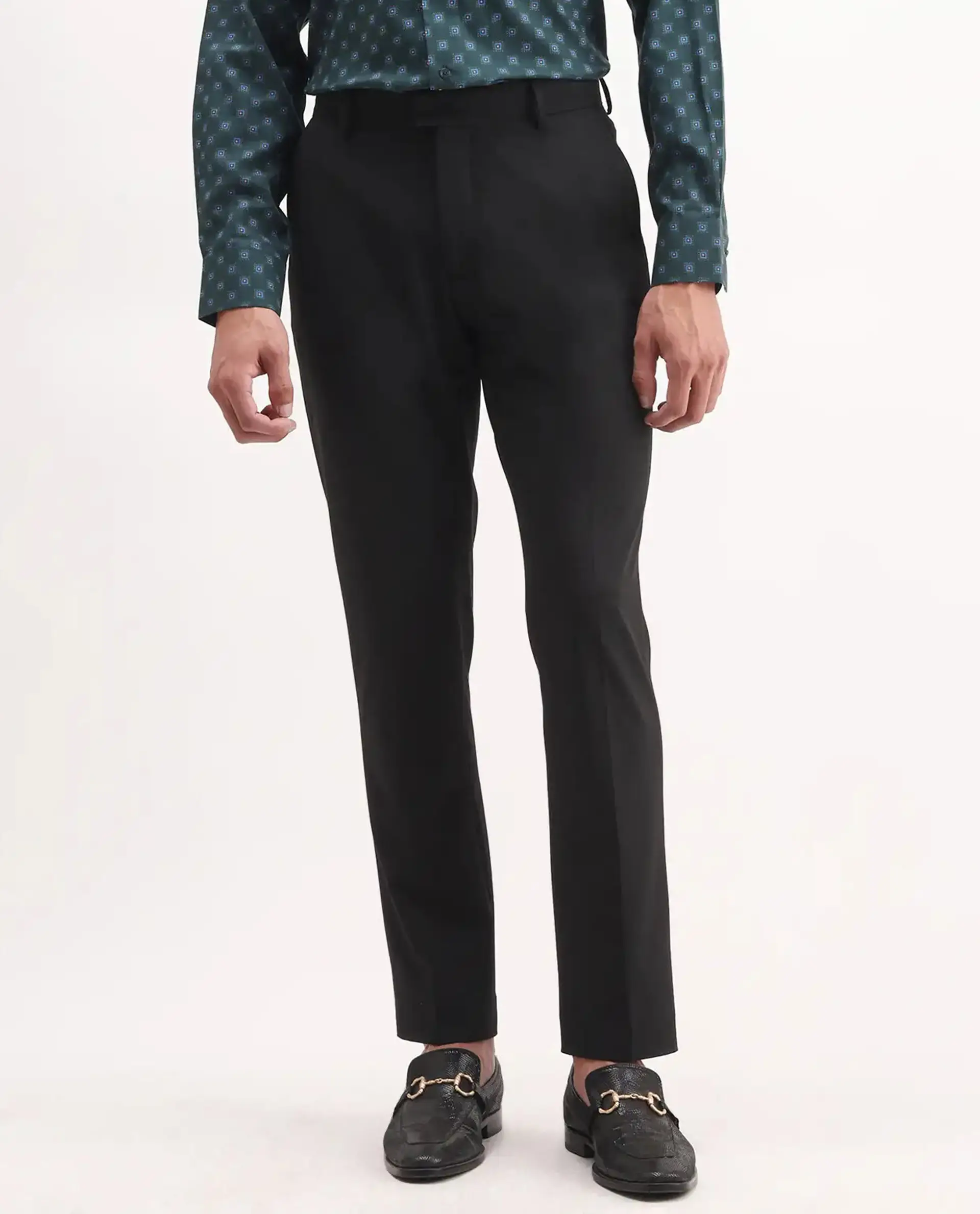 Rare Rabbit Men's Arcade Black Polyester Plain Regular Fit Trouser - Image 10