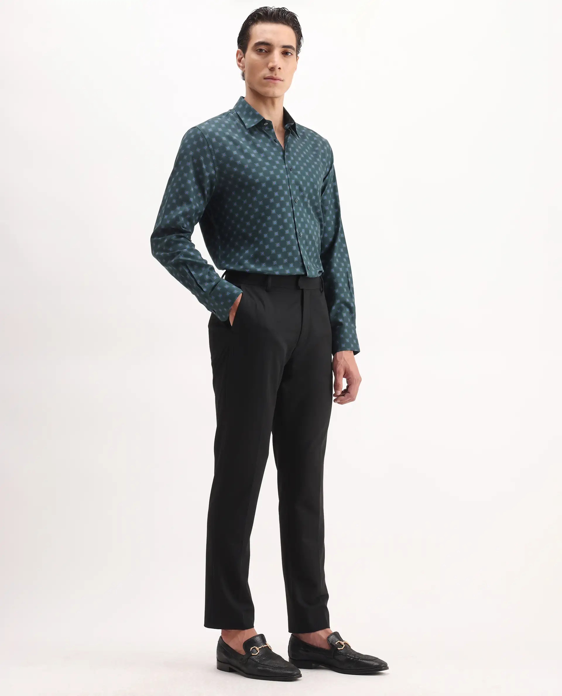 Rare Rabbit Men's Arcade Black Polyester Plain Regular Fit Trouser - Image 8