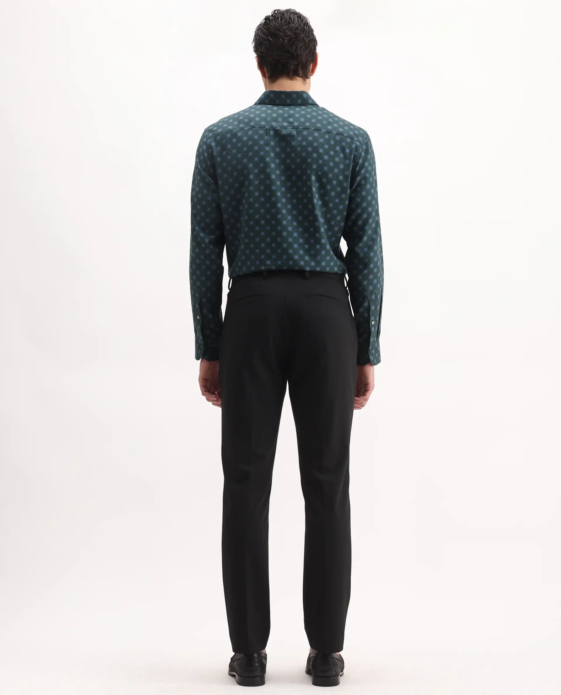 Rare Rabbit Men's Arcade Black Polyester Plain Regular Fit Trouser - Image 9
