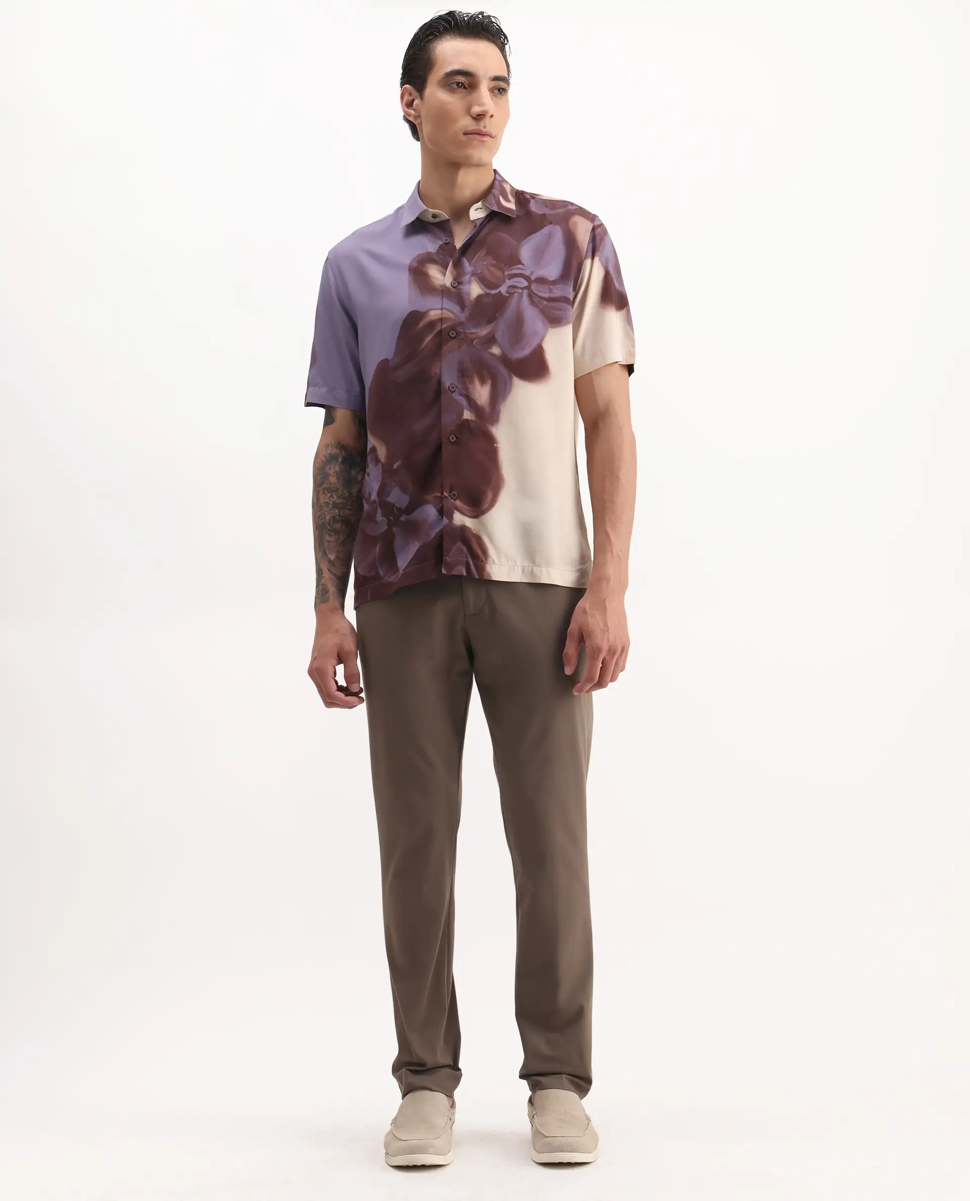 Rare Rabbit Men's Arcade Dark Grey Polyester Plain Regular Fit Trouser - Image 2