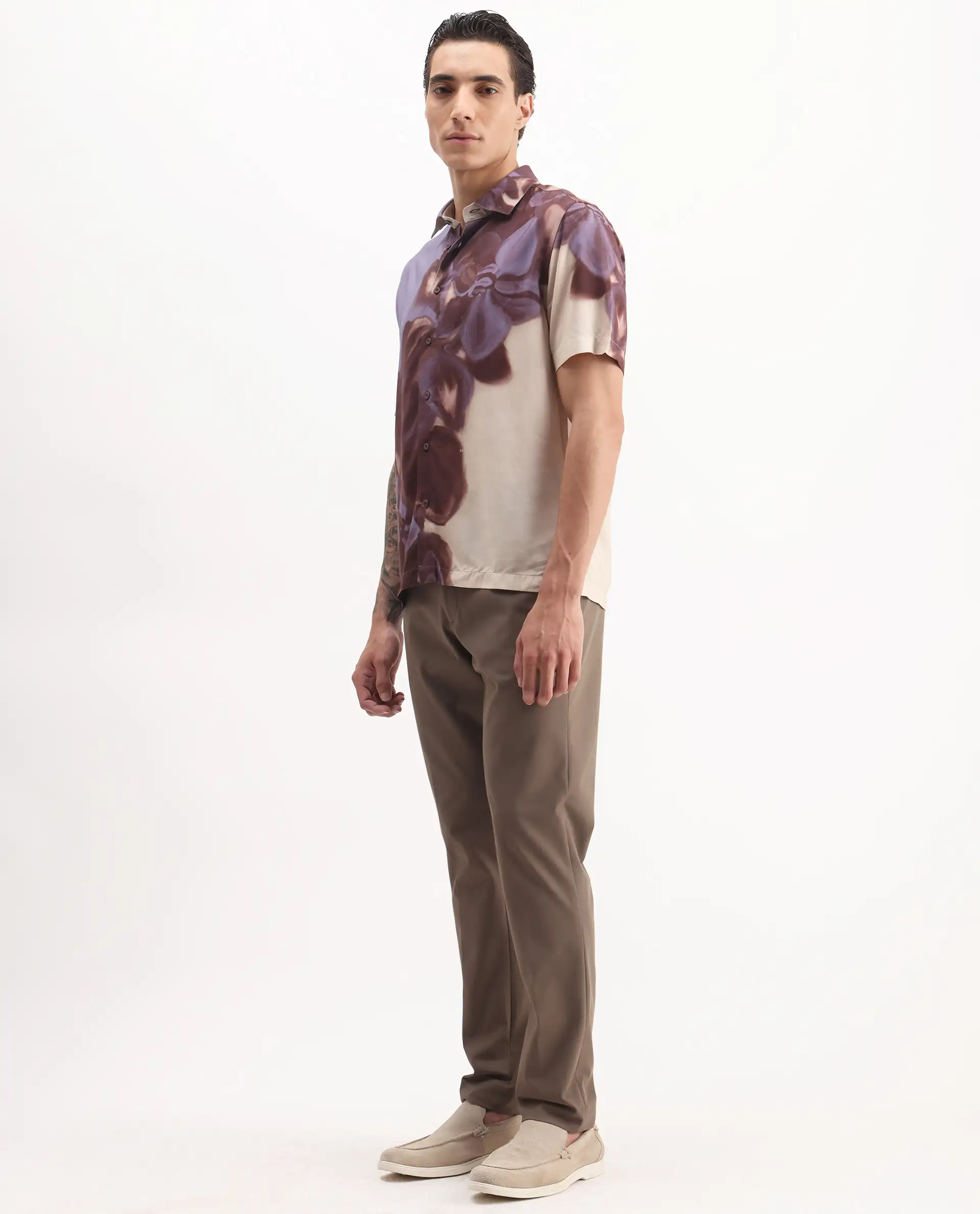 Rare Rabbit Men's Arcade Dark Grey Polyester Plain Regular Fit Trouser - Image 5
