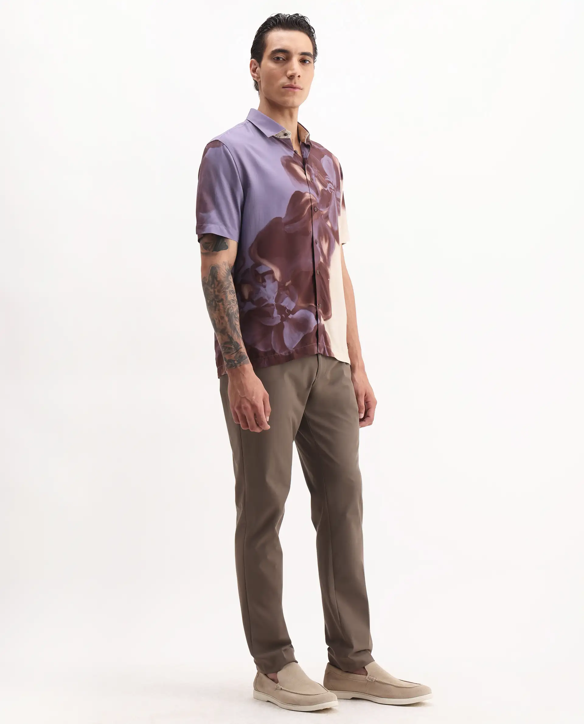 Rare Rabbit Men's Arcade Dark Grey Polyester Plain Regular Fit Trouser - Image 6