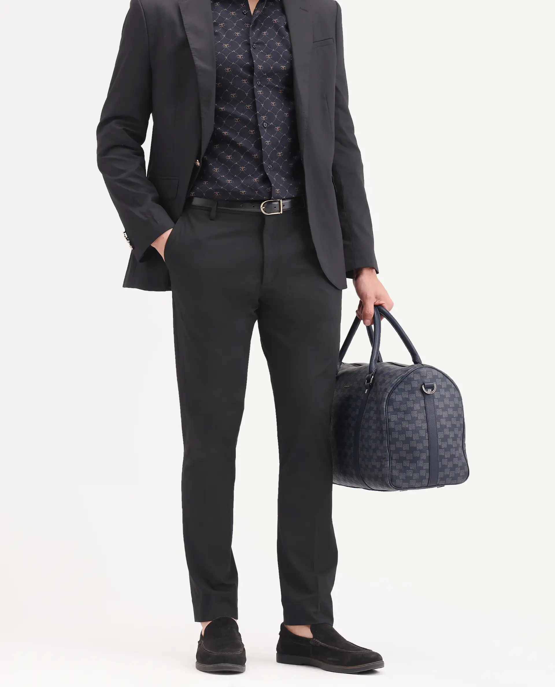 Rare Rabbit Men's Arcade-Ss26 Black Polyester Blend Fabric Regular Fit Plain Trouser - Image 2