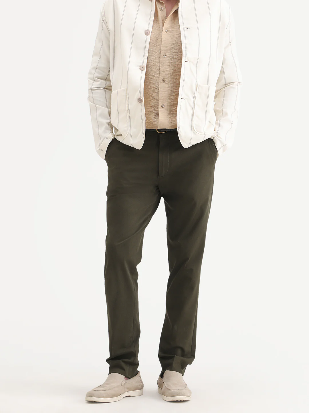 Rare Rabbit Men's Arcade-Ss26 Olive Polyester Blend Fabric Regular Fit Plain Trouser - Image 7