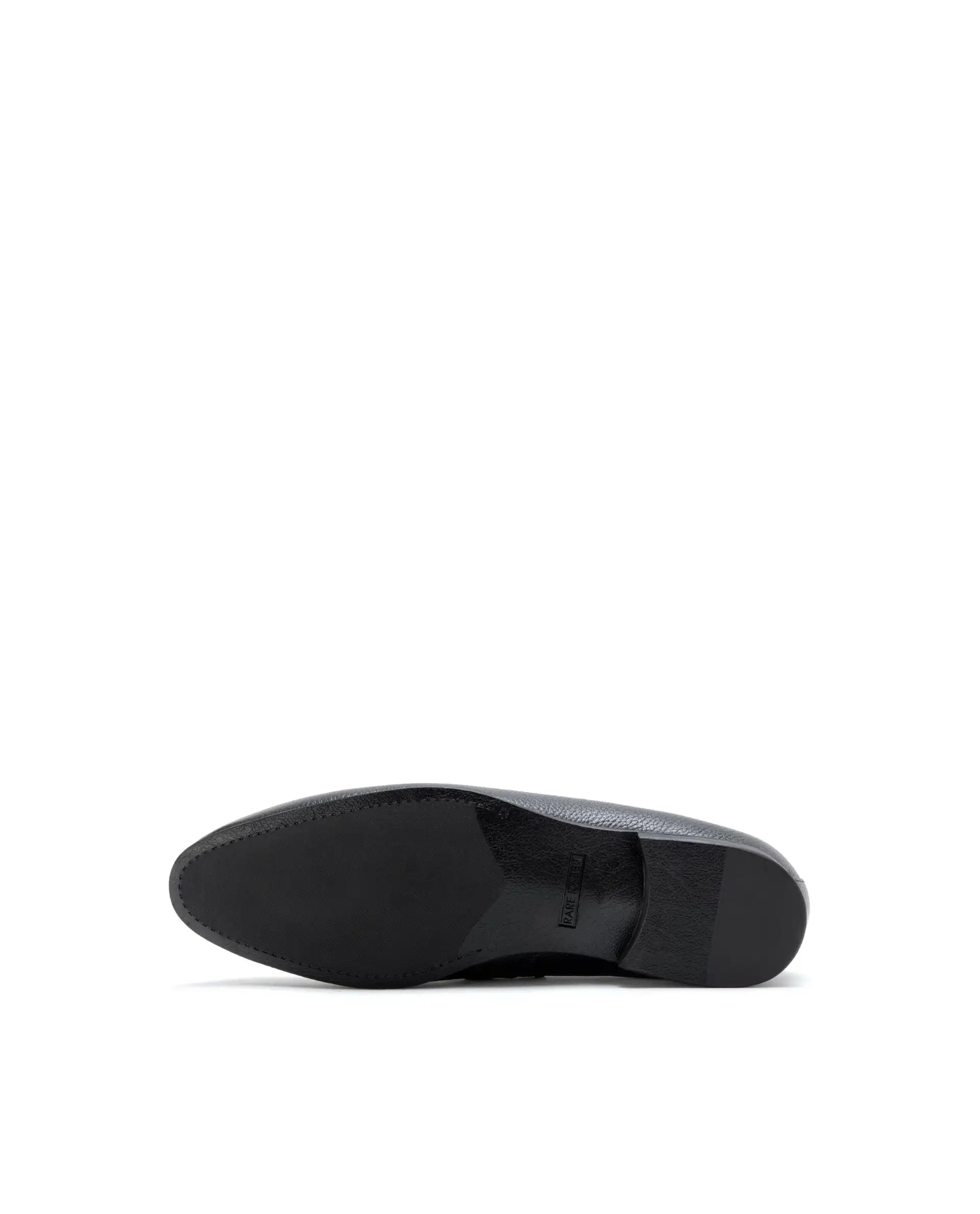 Rare Rabbit Men Ardent Black Milled Leather Penny Saddle Slip-On Loafers - Image 5