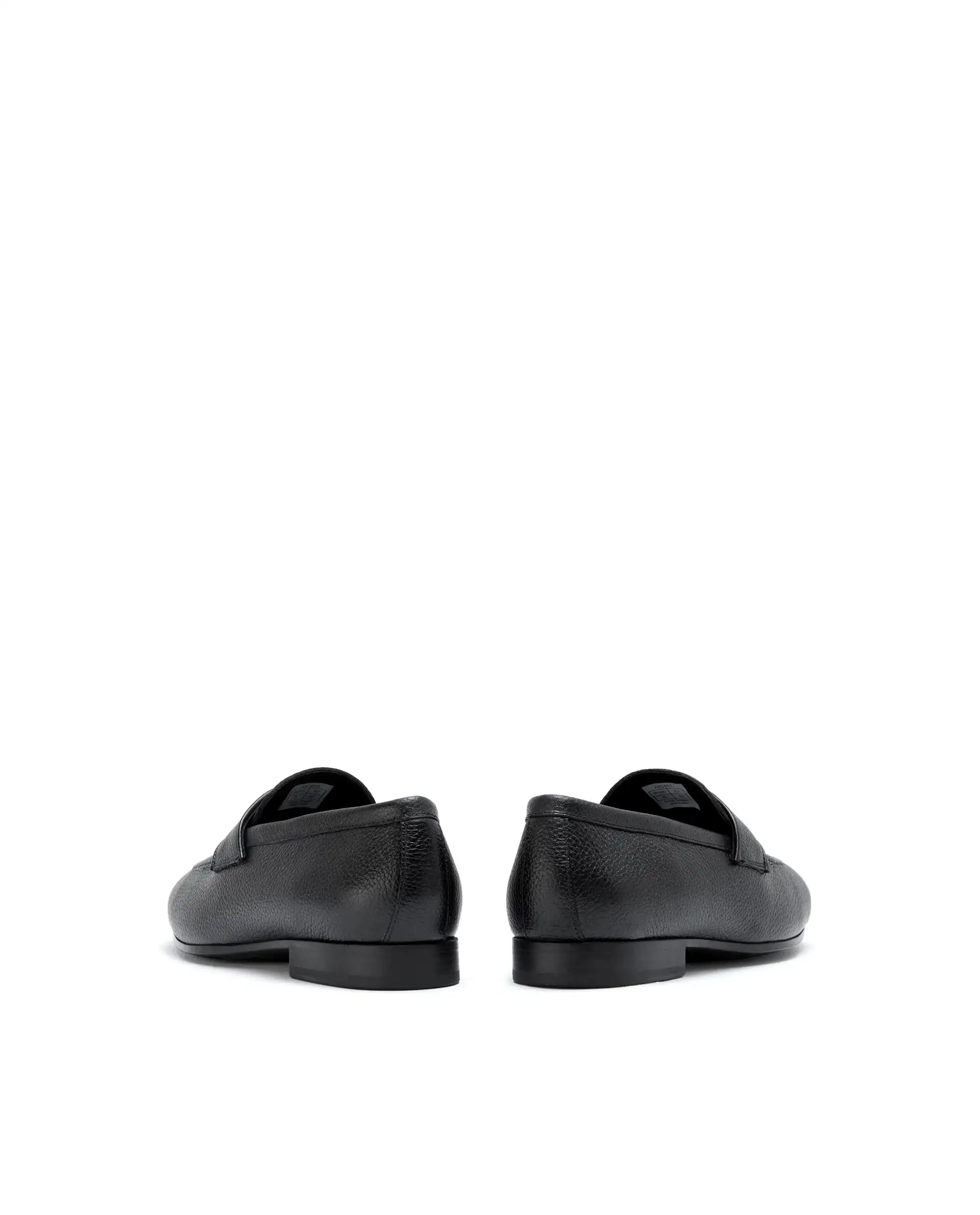 Rare Rabbit Men Ardent Black Milled Leather Penny Saddle Slip-On Loafers - Image 6