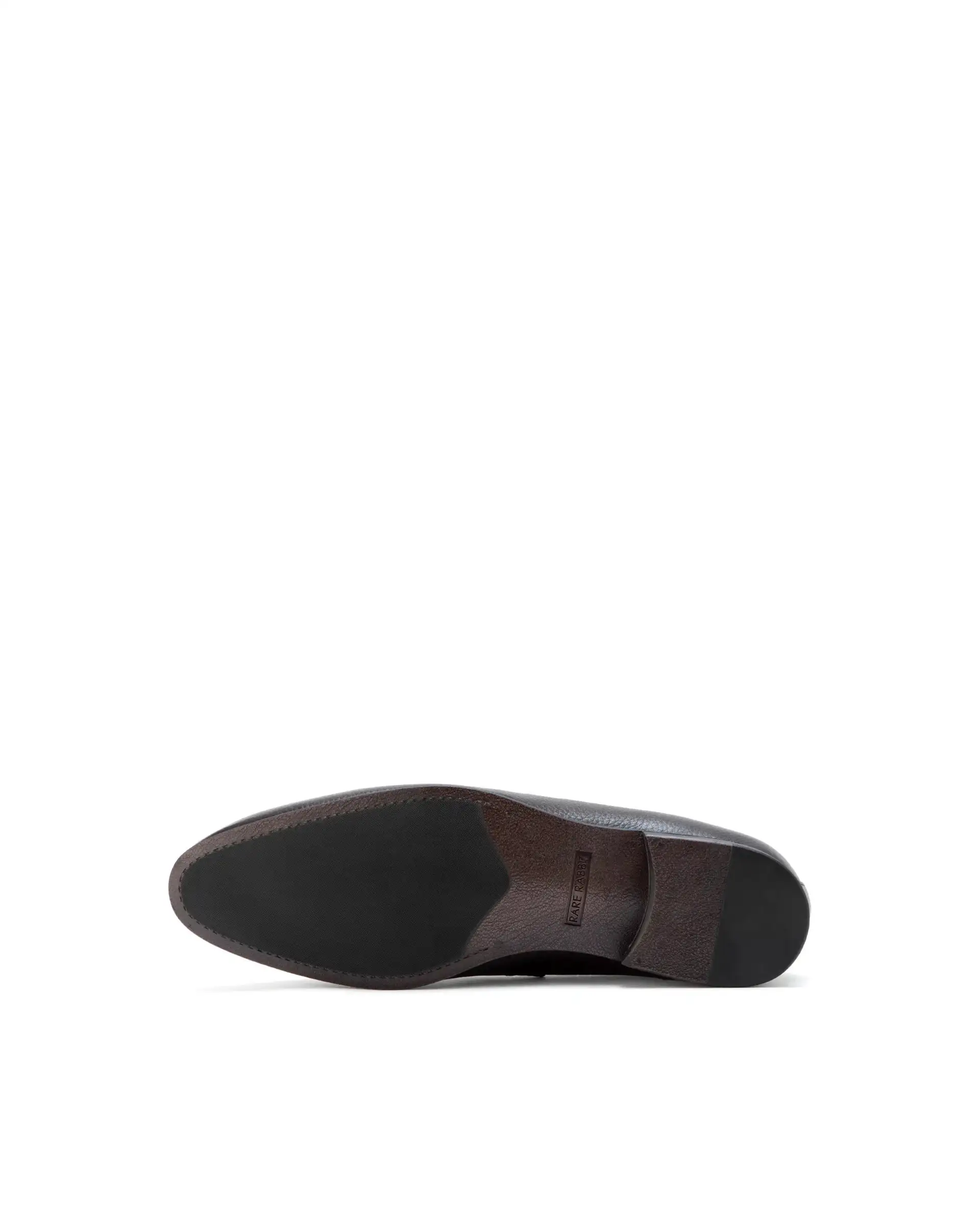 Rare Rabbit Men Ardent Brown Milled Leather Penny Saddle Slip-On Loafers - Image 7