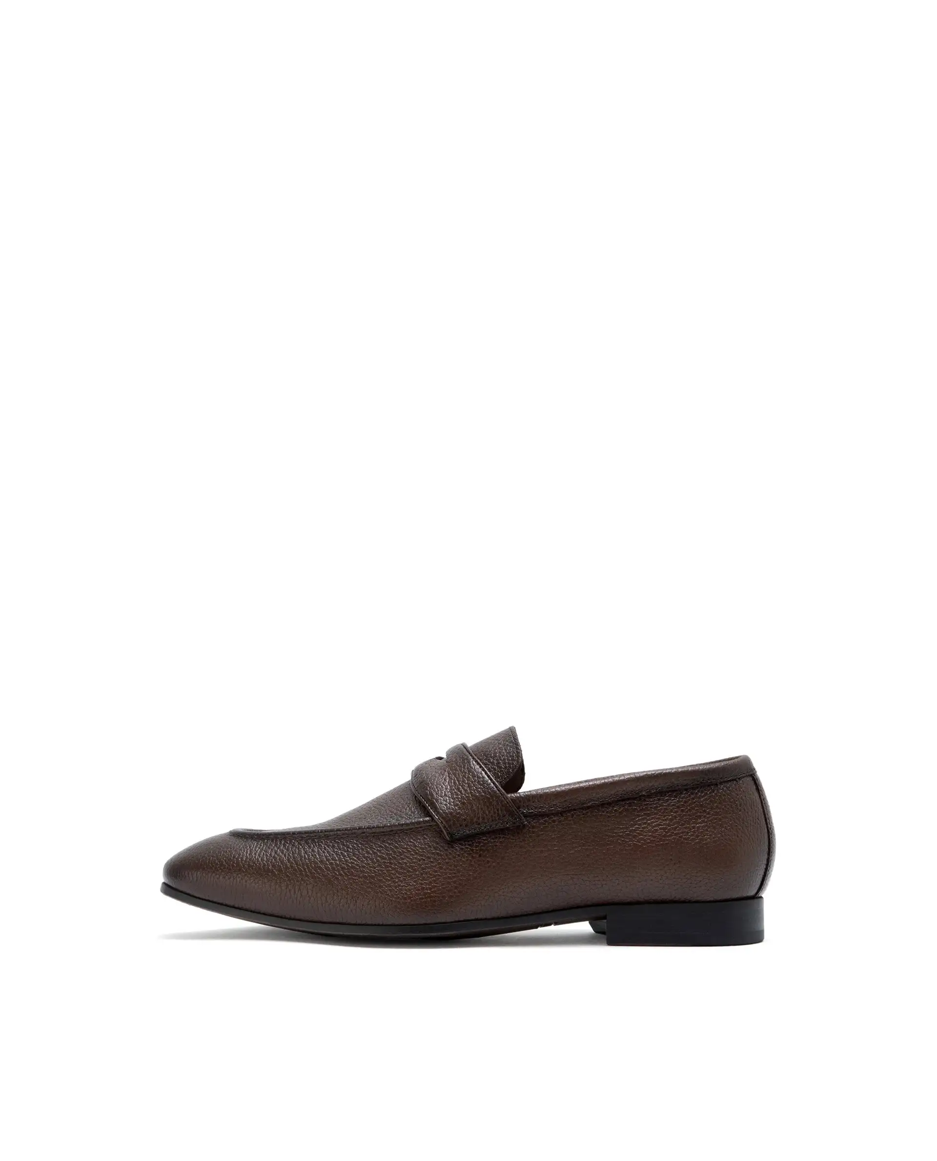 Rare Rabbit Men Ardent Tan Milled Leather Penny Saddle Slip-On Loafers - Image 2