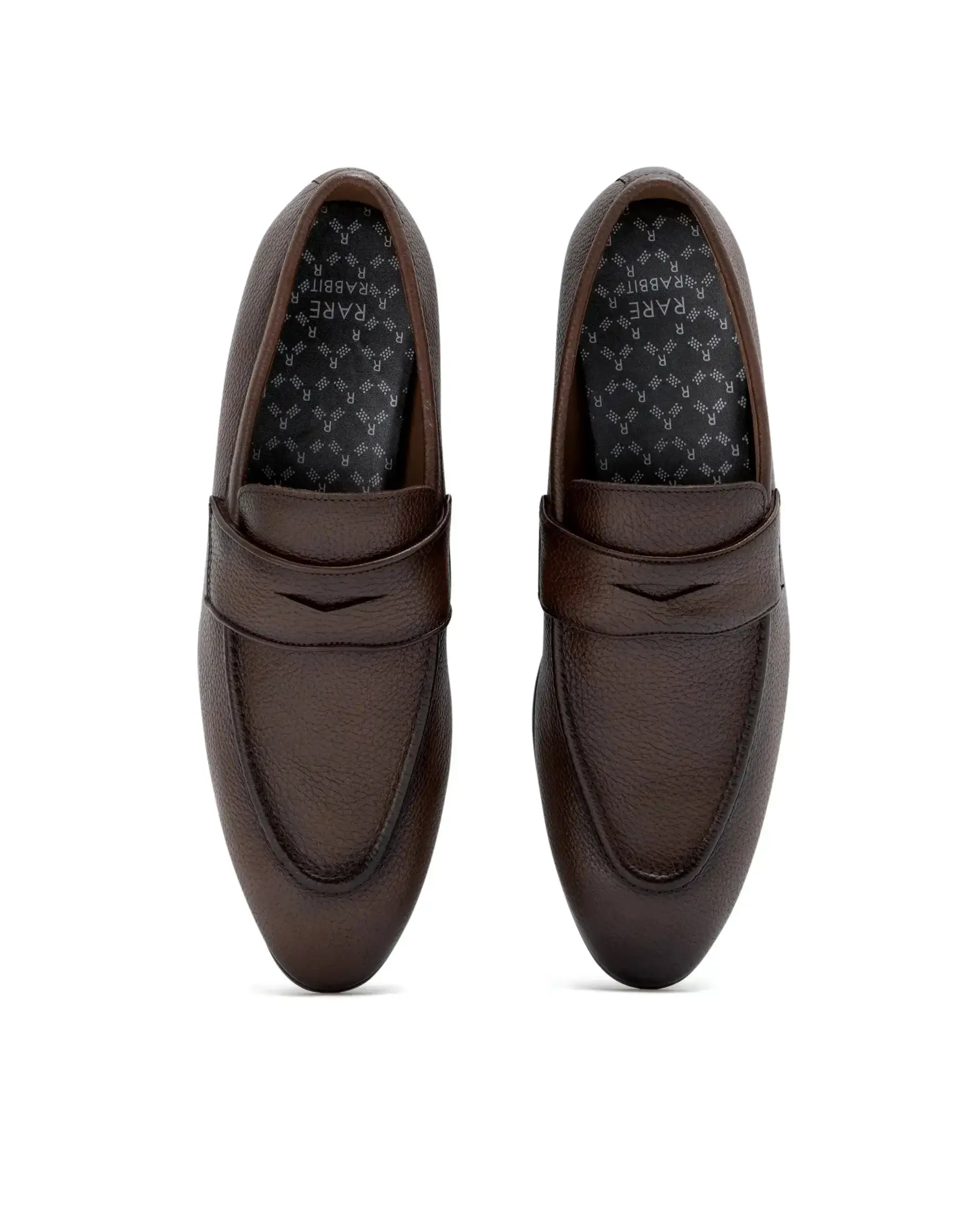 Rare Rabbit Men Ardent Tan Milled Leather Penny Saddle Slip-On Loafers - Image 3