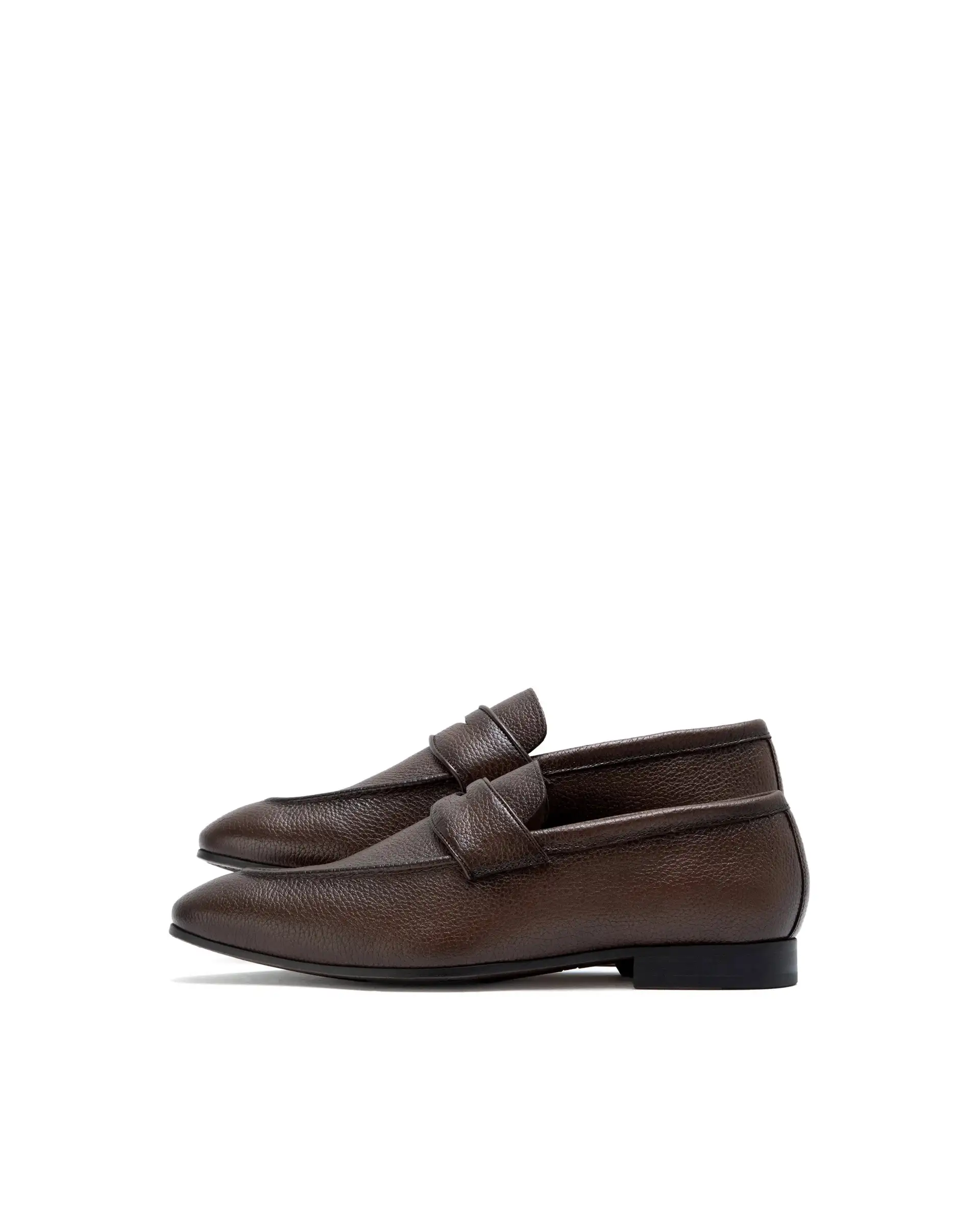 Rare Rabbit Men Ardent Tan Milled Leather Penny Saddle Slip-On Loafers - Image 4