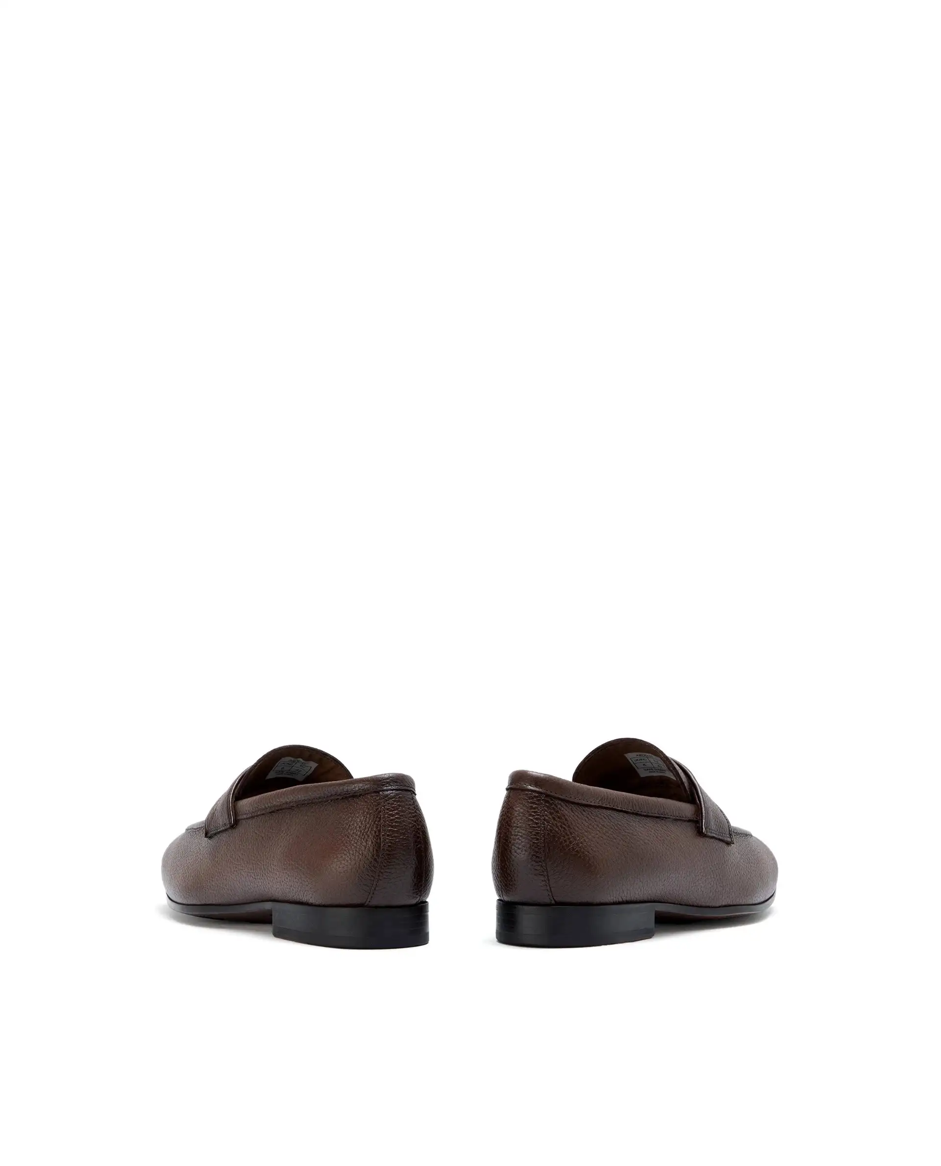 Rare Rabbit Men Ardent Tan Milled Leather Penny Saddle Slip-On Loafers - Image 5