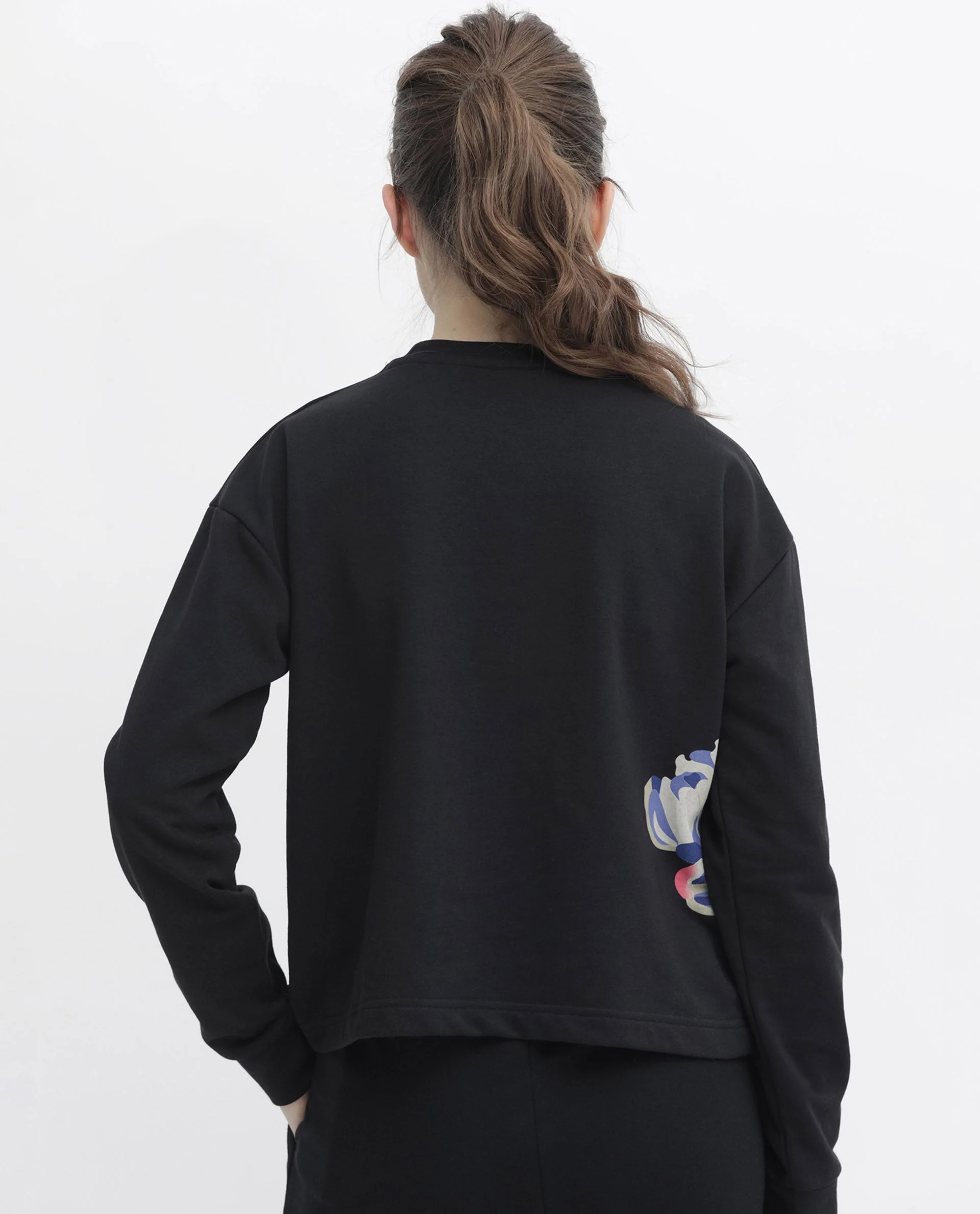 Rareism Women's Argyle Black Polyester Blend Crew Neck Graphic Print Regular Fit Sweatshirt - Image 9