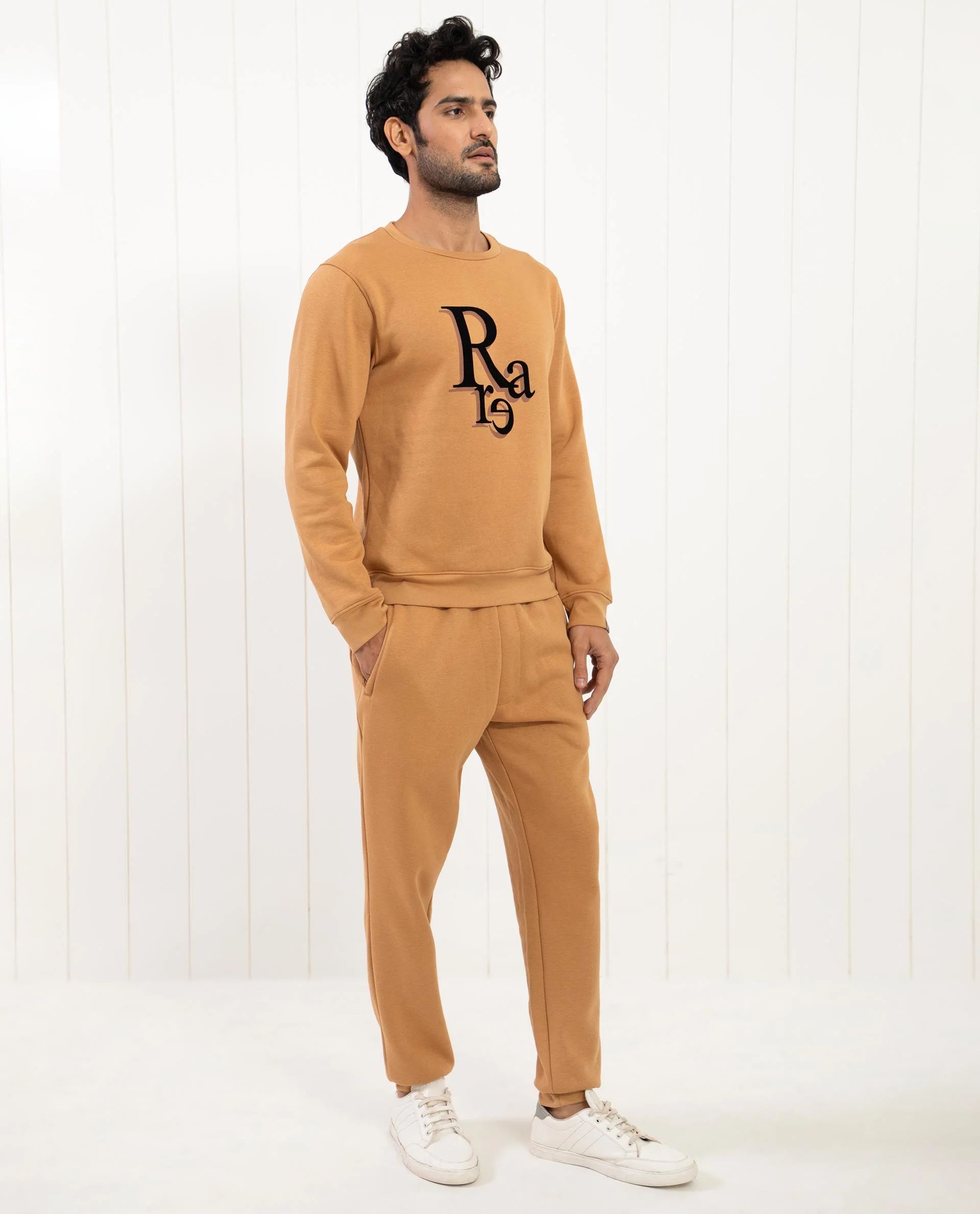 Rare Rabbit Men's Argyll Mustard Cotton Graphic Print Regular Fit Full Sleeve Crew Neck Sweatshirt - Image 7