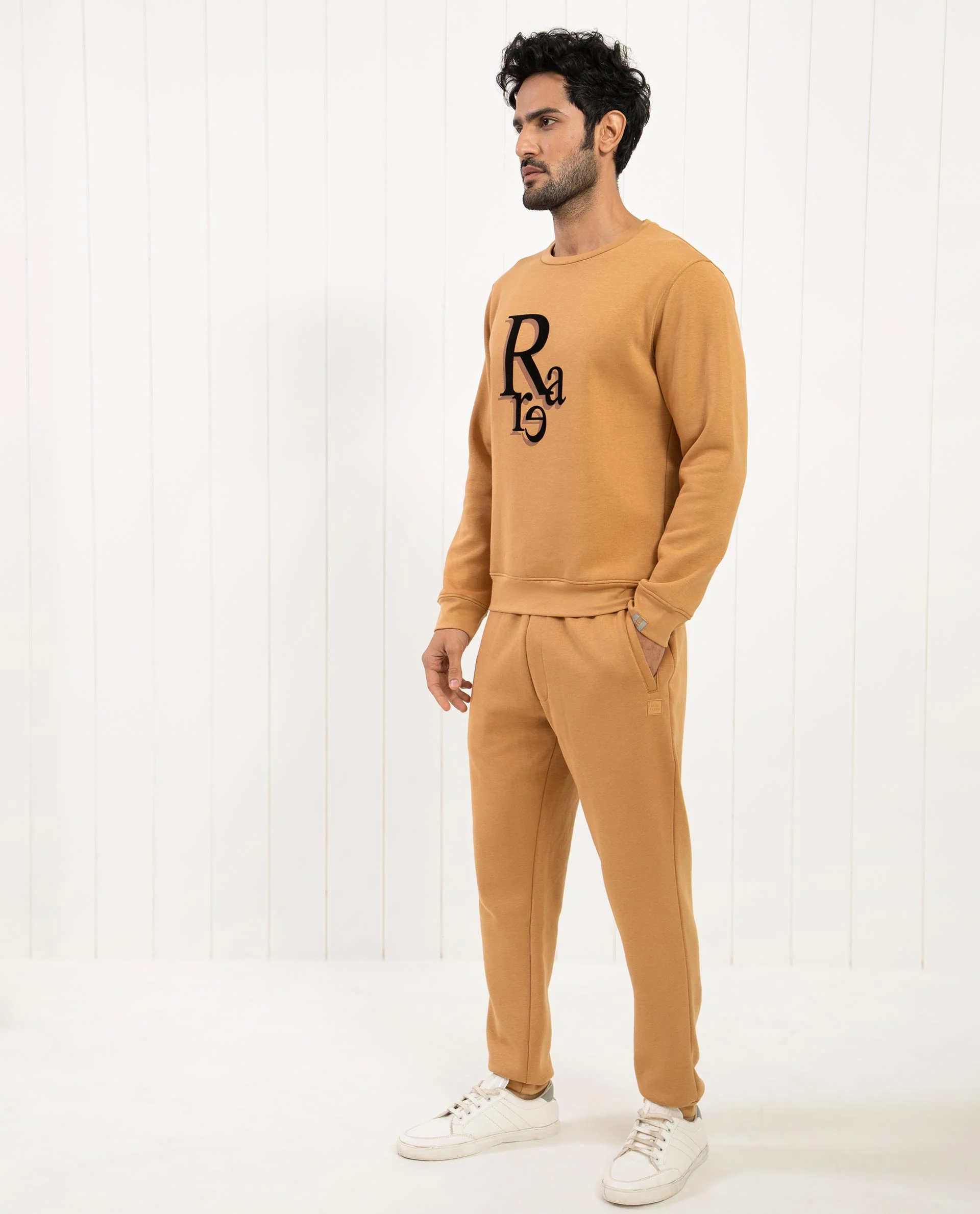 Rare Rabbit Men's Argyll Mustard Cotton Graphic Print Regular Fit Full Sleeve Crew Neck Sweatshirt - Image 8