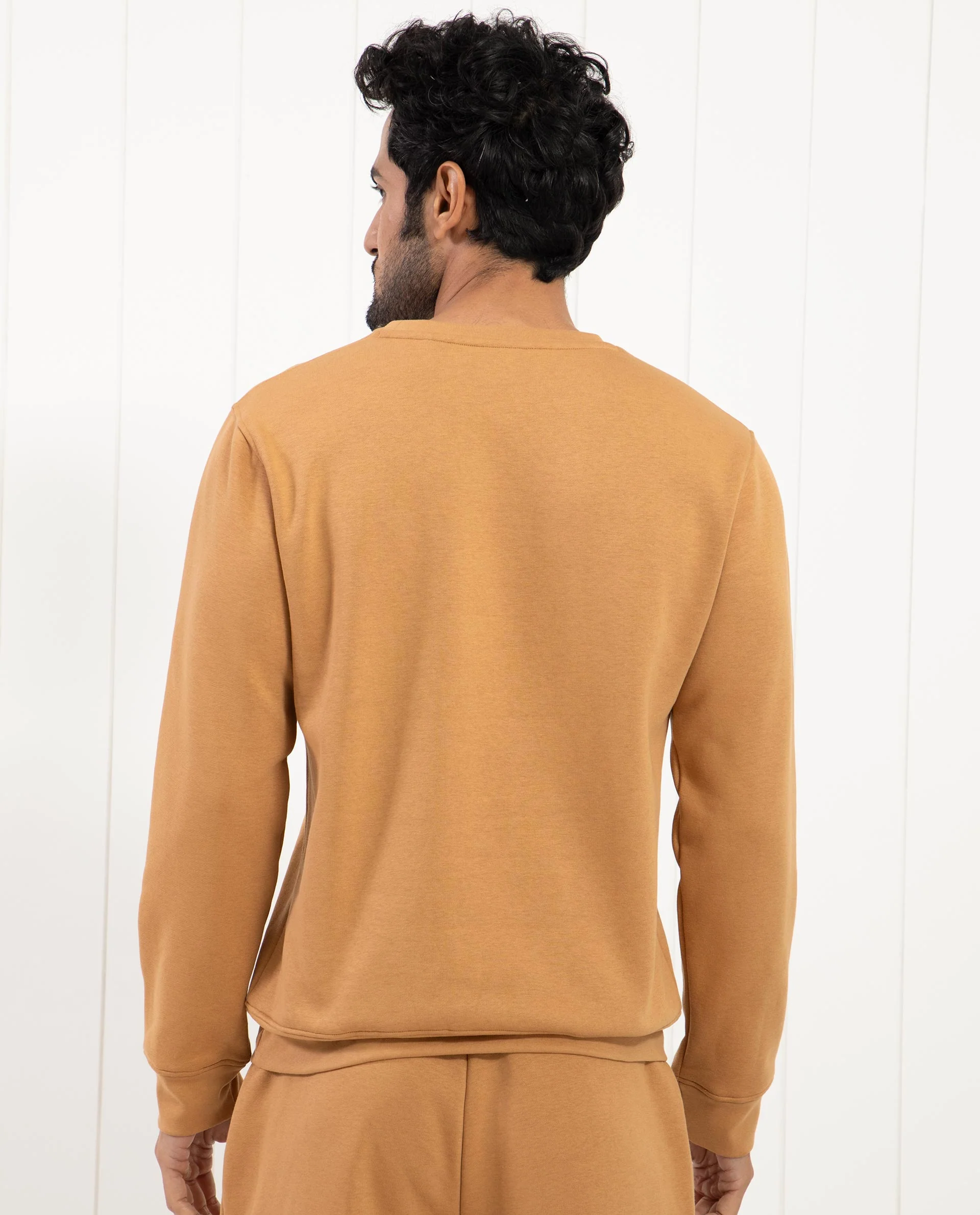 Rare Rabbit Men's Argyll Mustard Cotton Graphic Print Regular Fit Full Sleeve Crew Neck Sweatshirt - Image 9