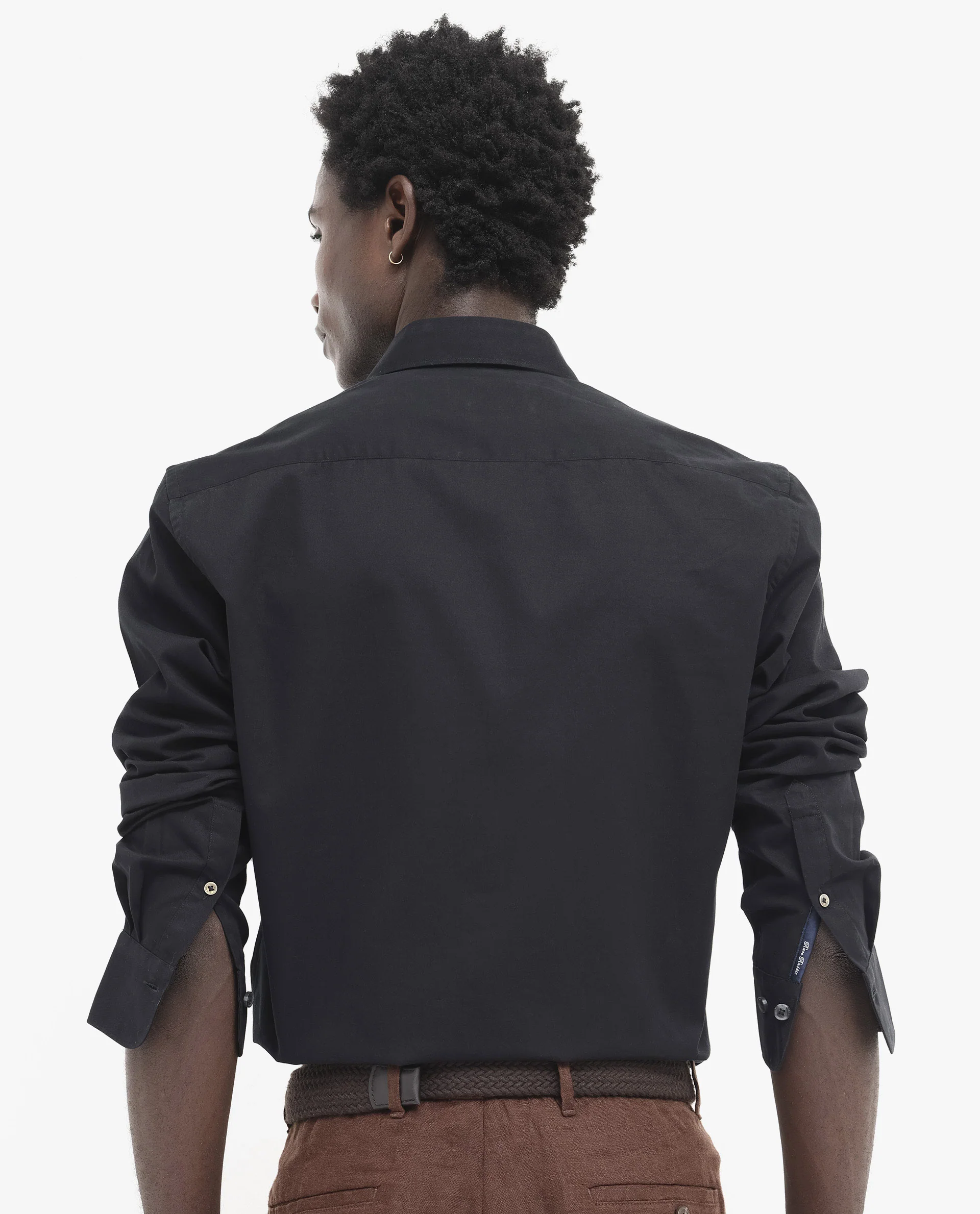 Rare Rabbit Men's Arlet Black Cotton Plain Regular Fit Full Sleeve Spread Collar Shirt - Image 8