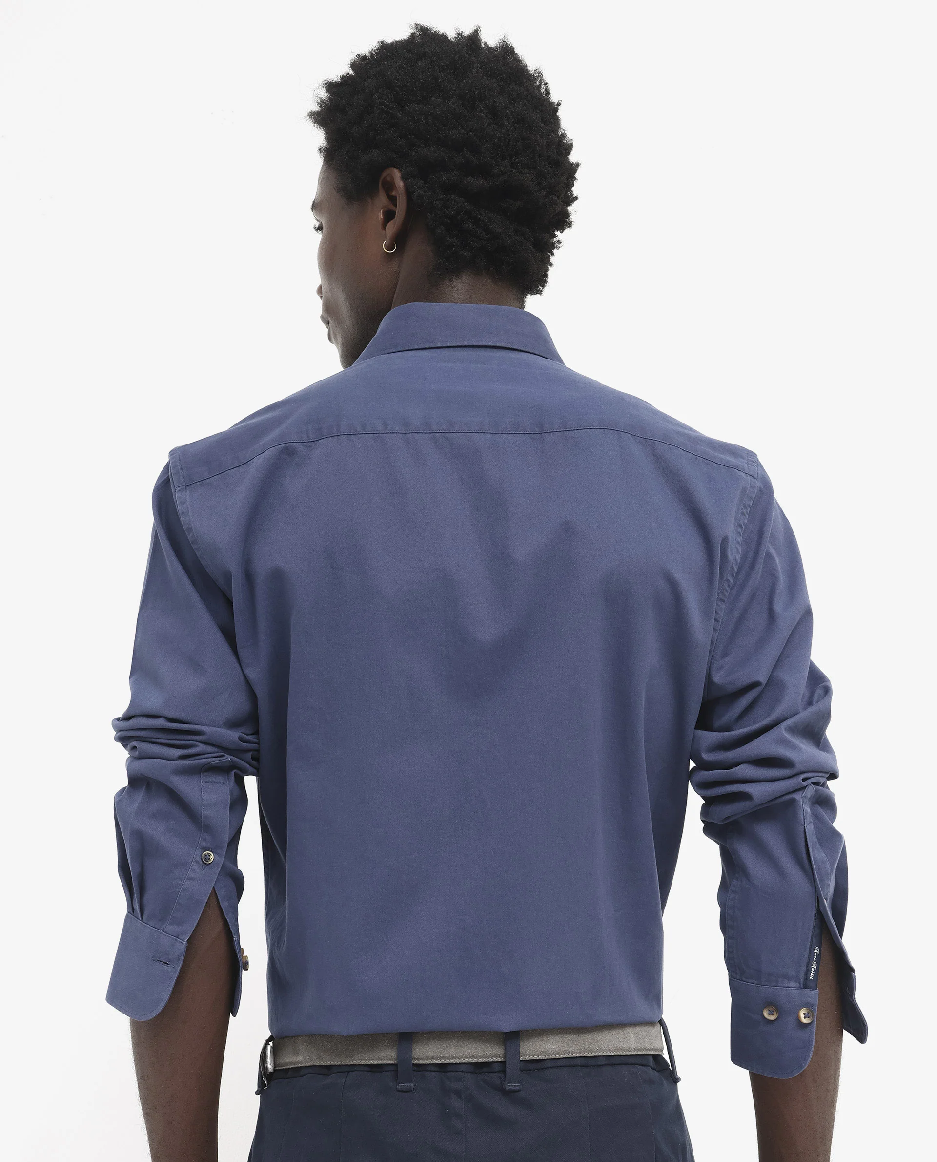 Rare Rabbit Men's Arlet Blue Cotton Plain Regular Fit Full Sleeve Collared Shirt - Image 7