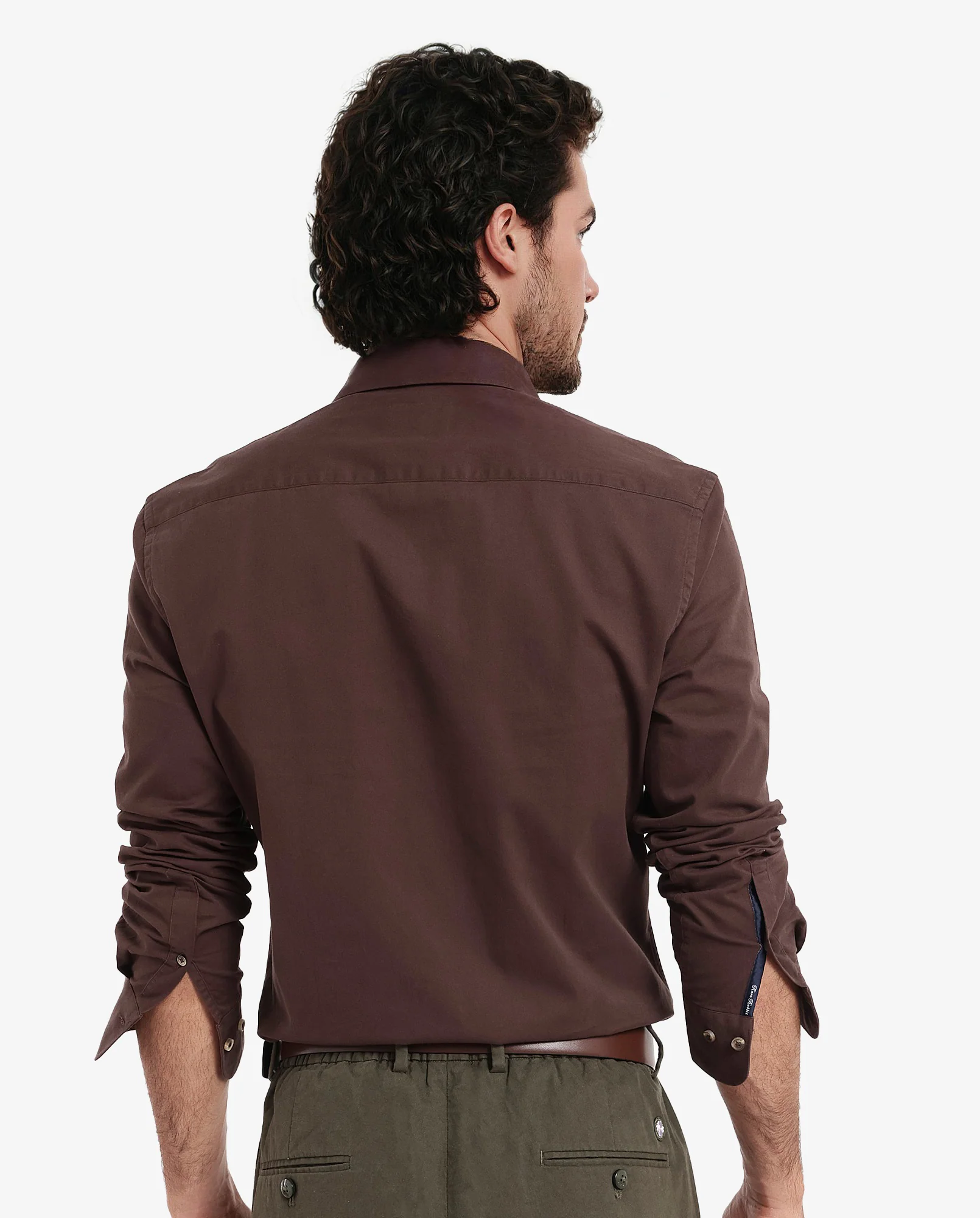 Rare Rabbit Men's Arlet Brown Cotton Plain Regular Fit Full Sleeve Collared Shirt - Image 8