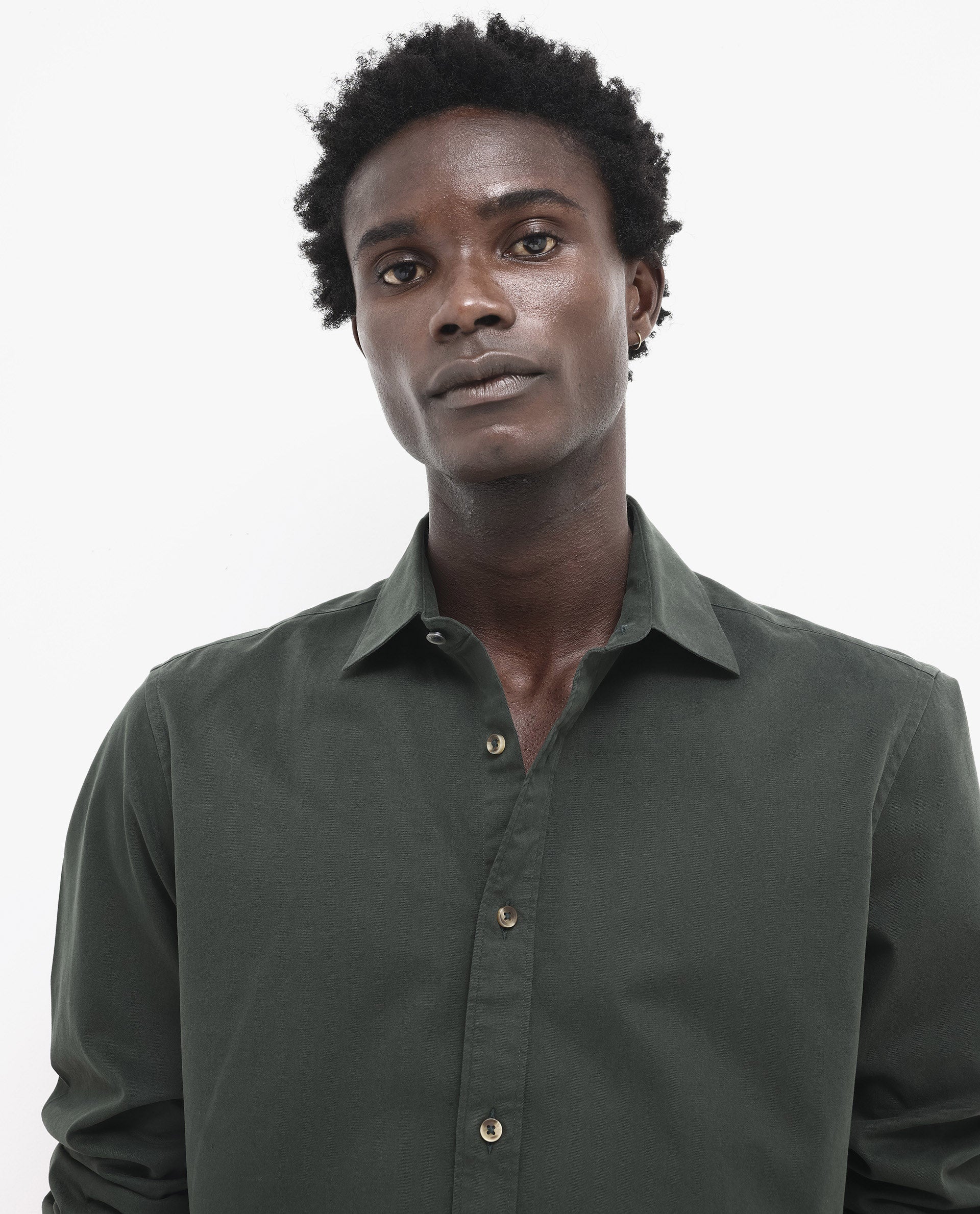 Rare Rabbit Men's Arlet Dark Green Cotton Plain Regular Fit Full Sleeve Collared Shirt - Image 5