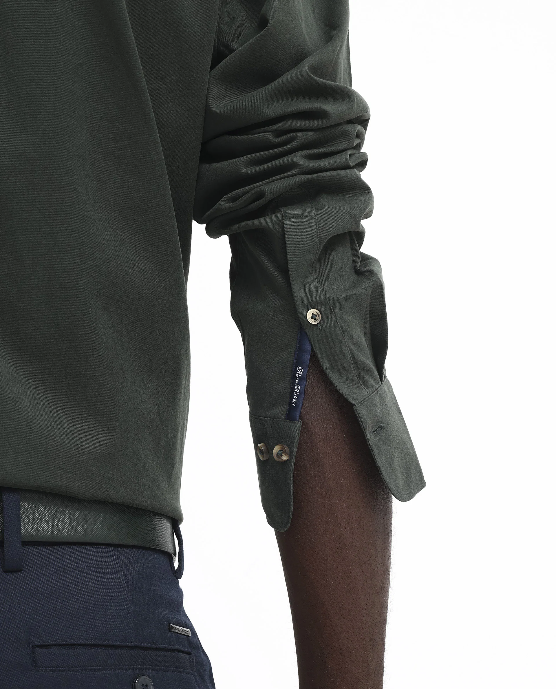 Rare Rabbit Men's Arlet Dark Green Cotton Plain Regular Fit Full Sleeve Collared Shirt - Image 6