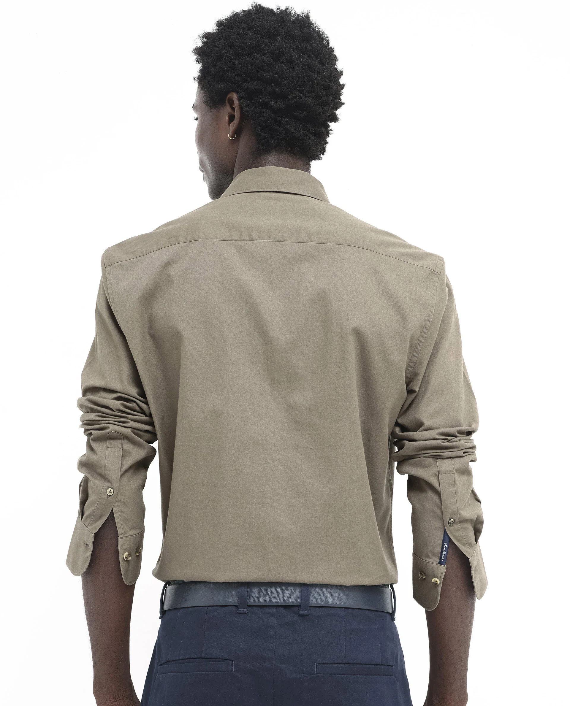 Rare Rabbit Men's Arlet Khaki Cotton Plain Regular Fit Full Sleeve Collared Shirt - Image 7