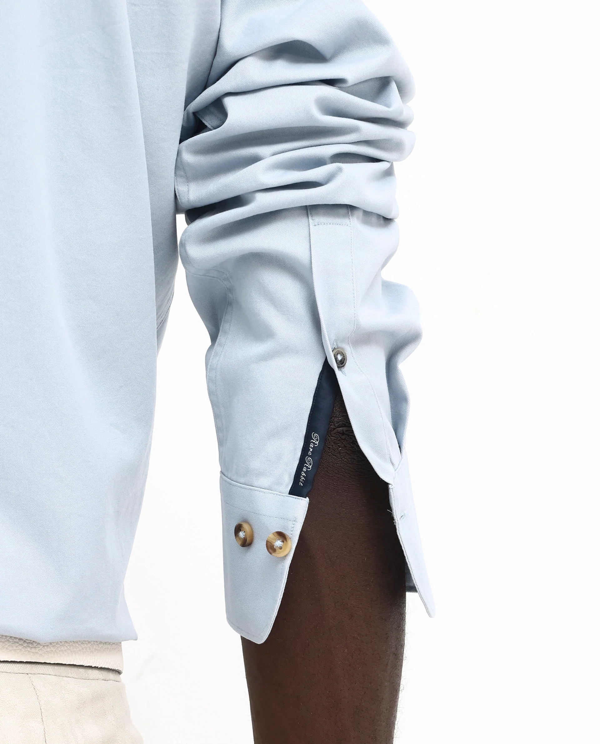 Rare Rabbit Men's Arlet Light Blue Cotton Plain Regular Fit Full Sleeve Collared Shirt - Image 6
